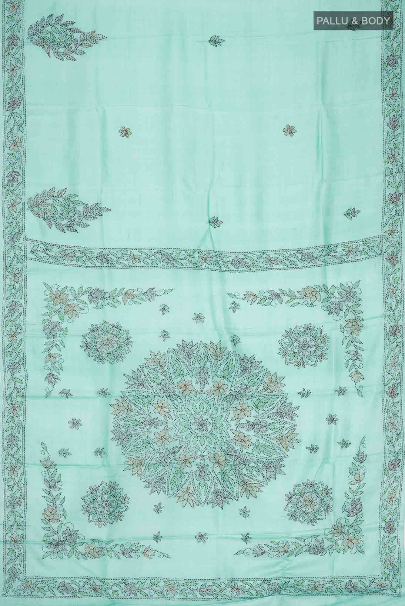 Sea Green Bhagalpuri Tussar Silk Saree