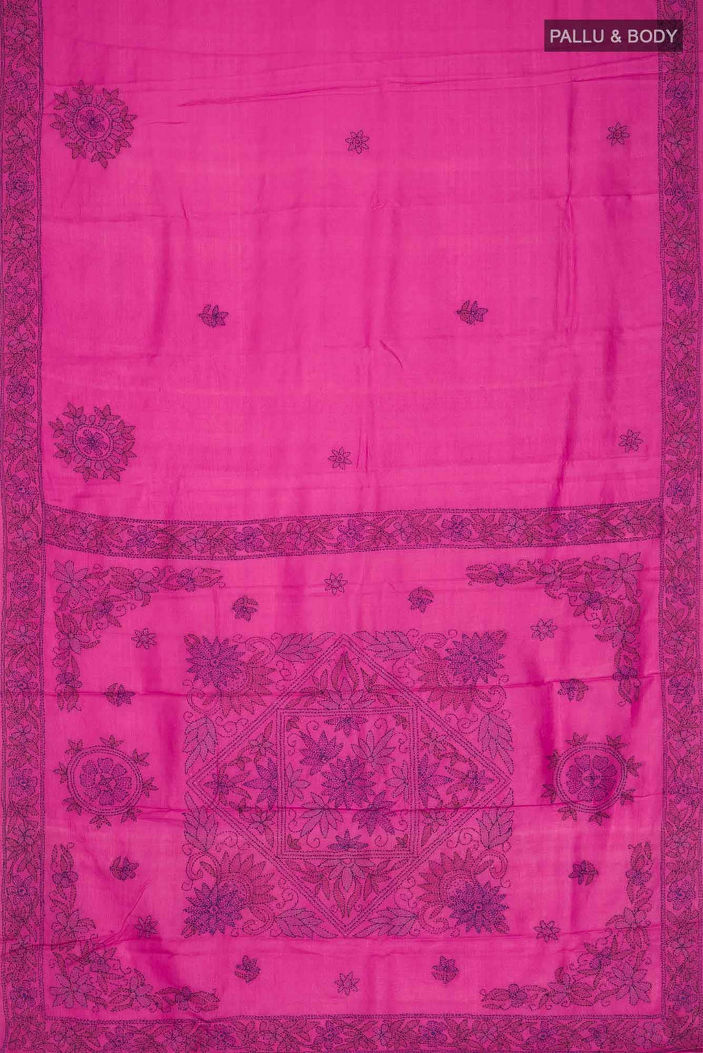 Pink Bhagalpuri Tussar Silk Saree