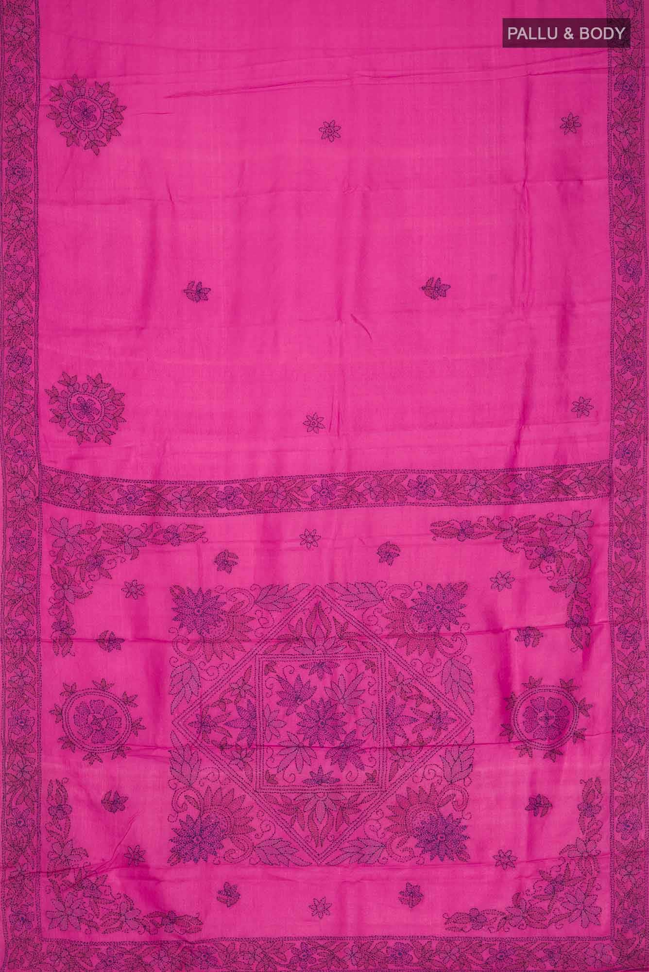 Pink Bhagalpuri Tussar Silk Saree