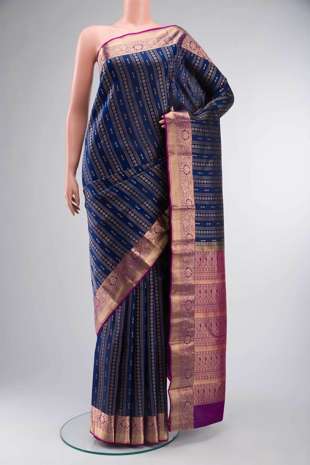 Blue Kanchipuram Silk Saree
