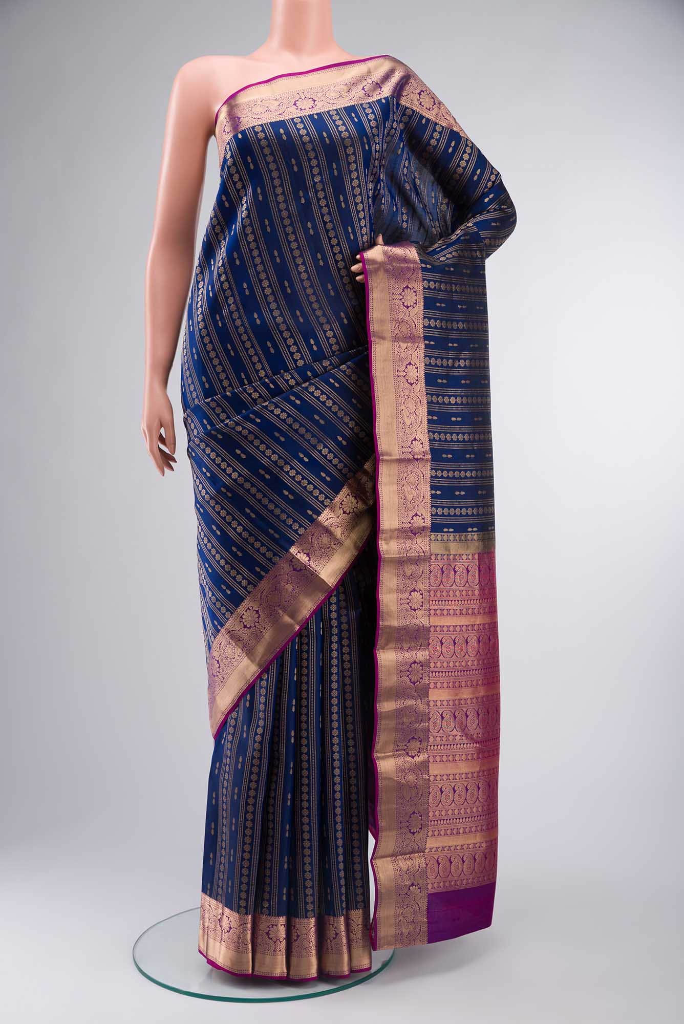 Blue Kanchipuram Silk Saree