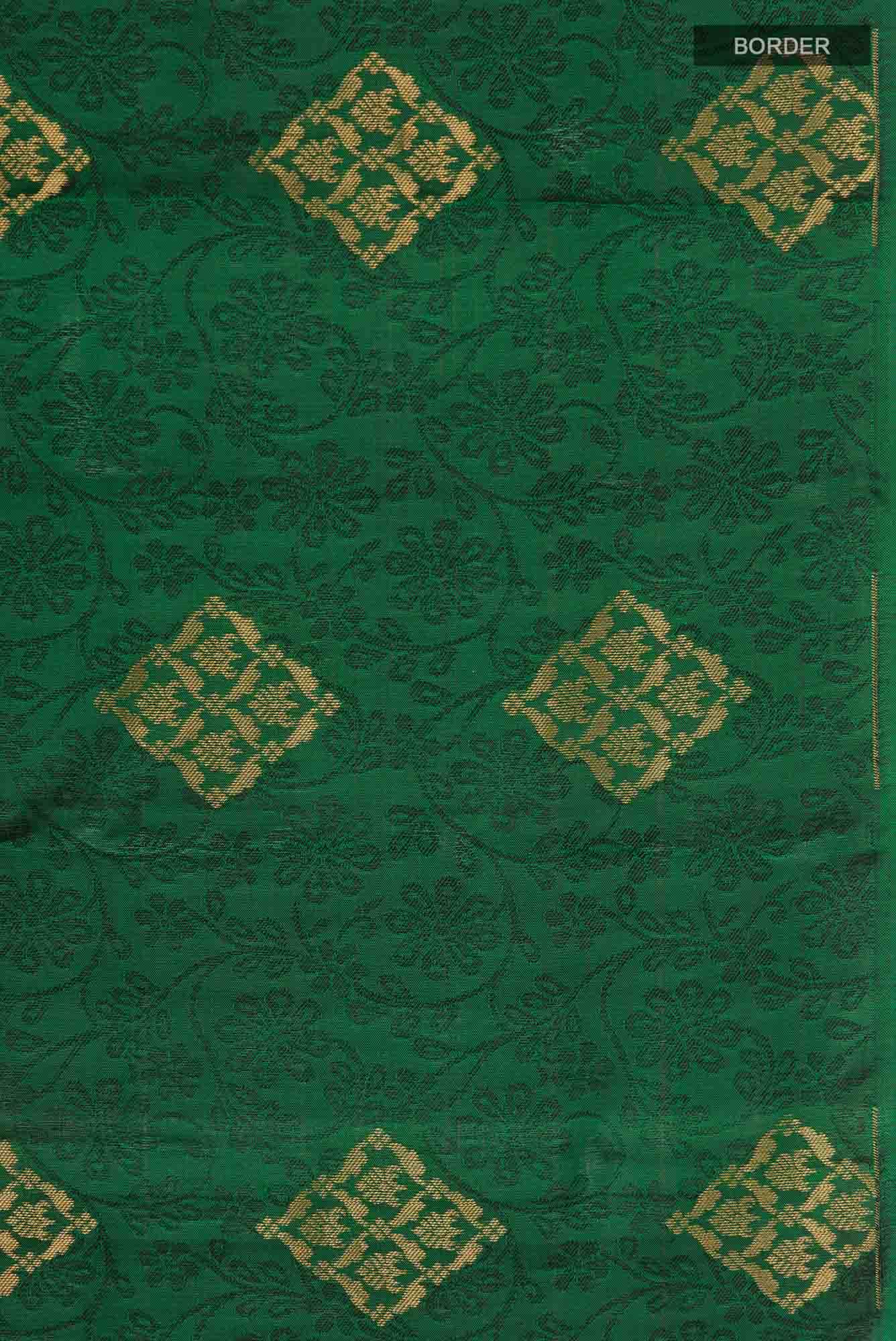 Bottle Green Kanchipuram Silk Saree