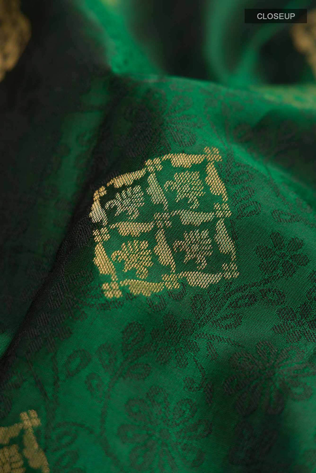 Bottle Green Kanchipuram Silk Saree