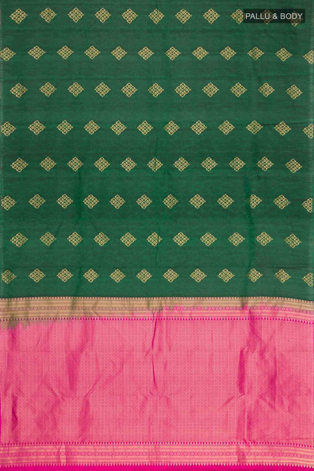 Bottle Green Kanchipuram Silk Saree