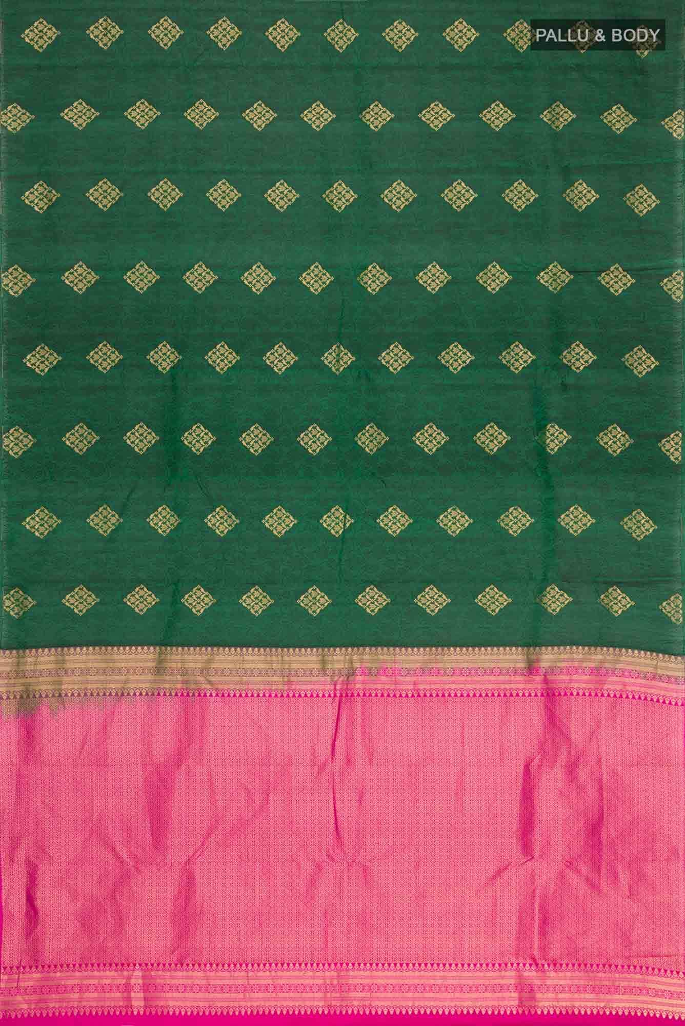 Bottle Green Kanchipuram Silk Saree