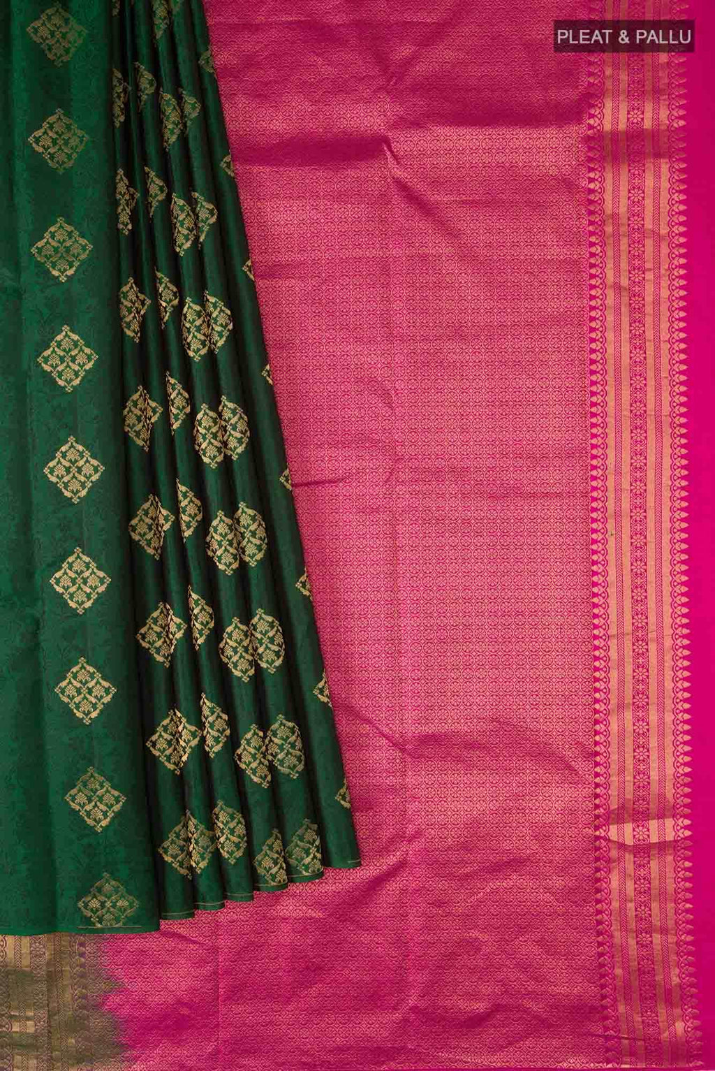 Bottle Green Kanchipuram Silk Saree