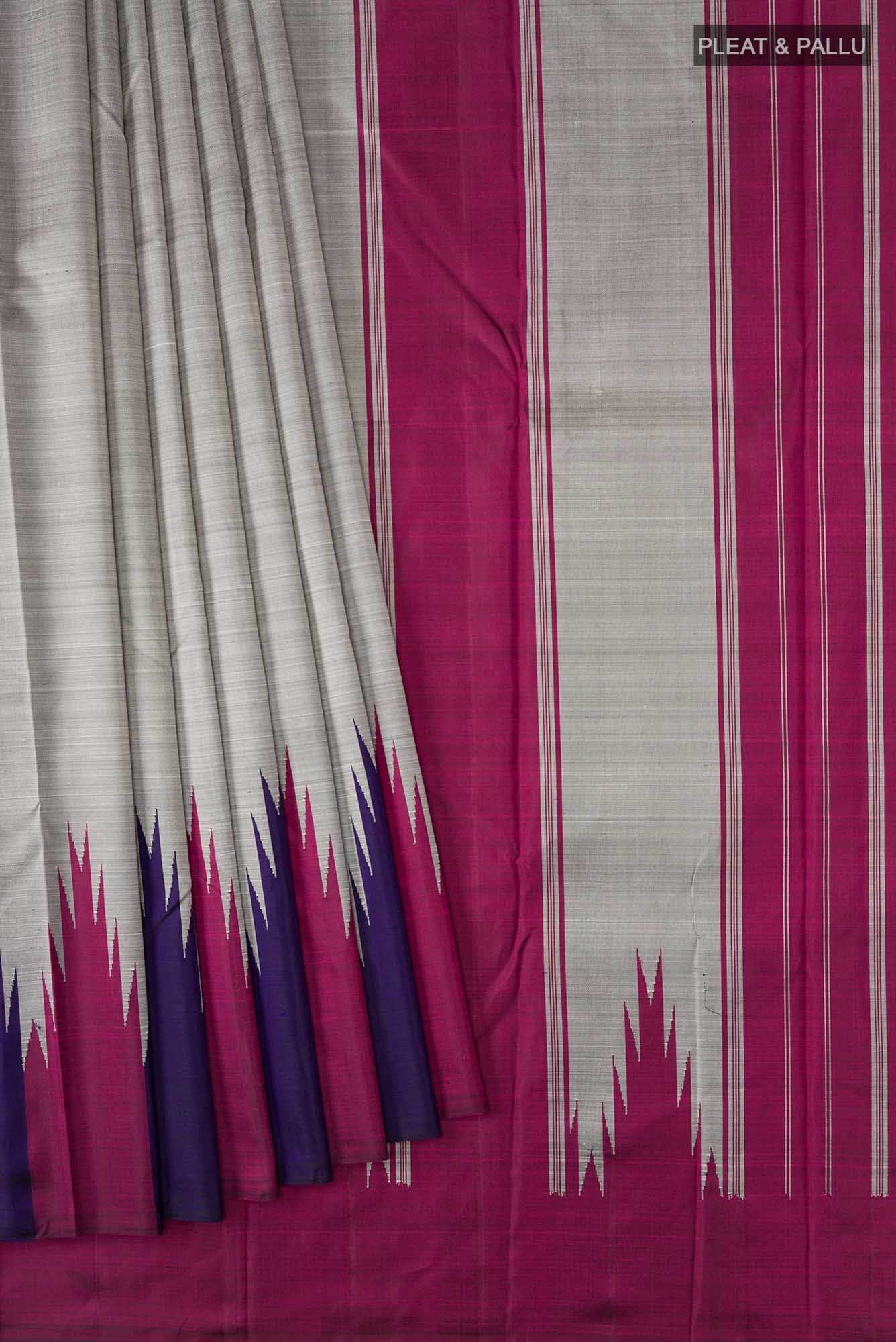 Grey Kanchipuram Silk Saree