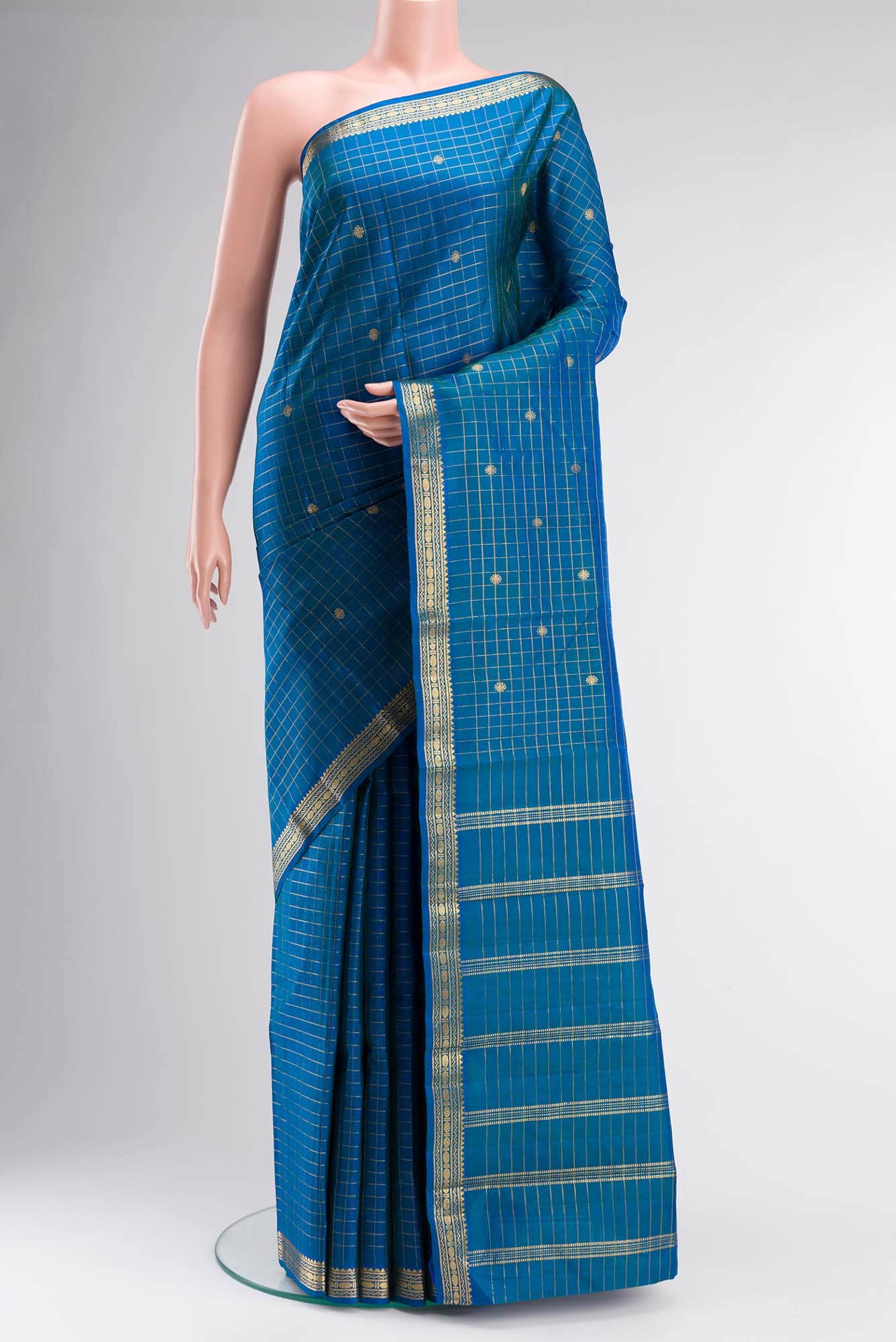 Blue Kanchipuram Silk Saree