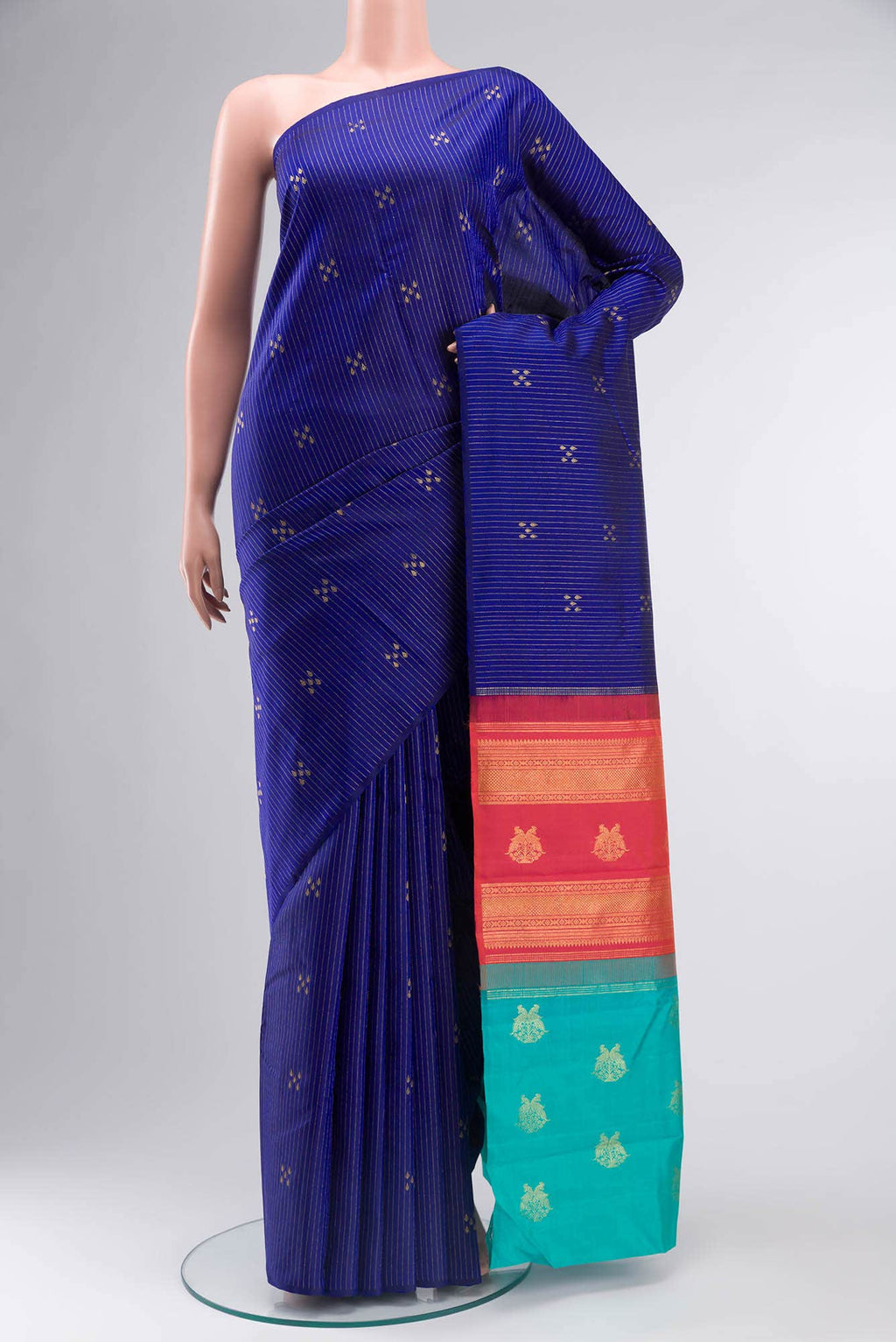 Blue Kanchipuram Silk Saree