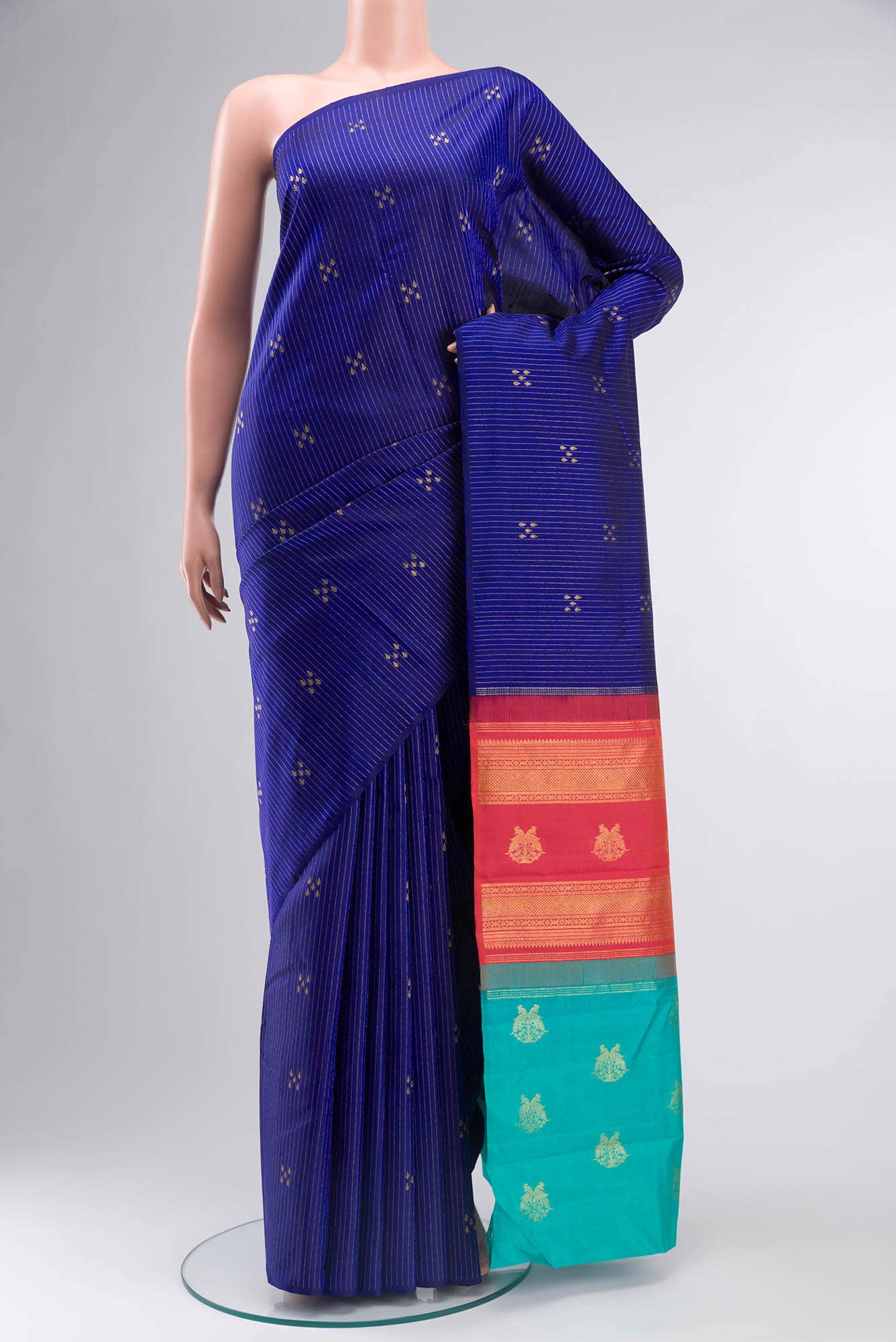 Blue Kanchipuram Silk Saree