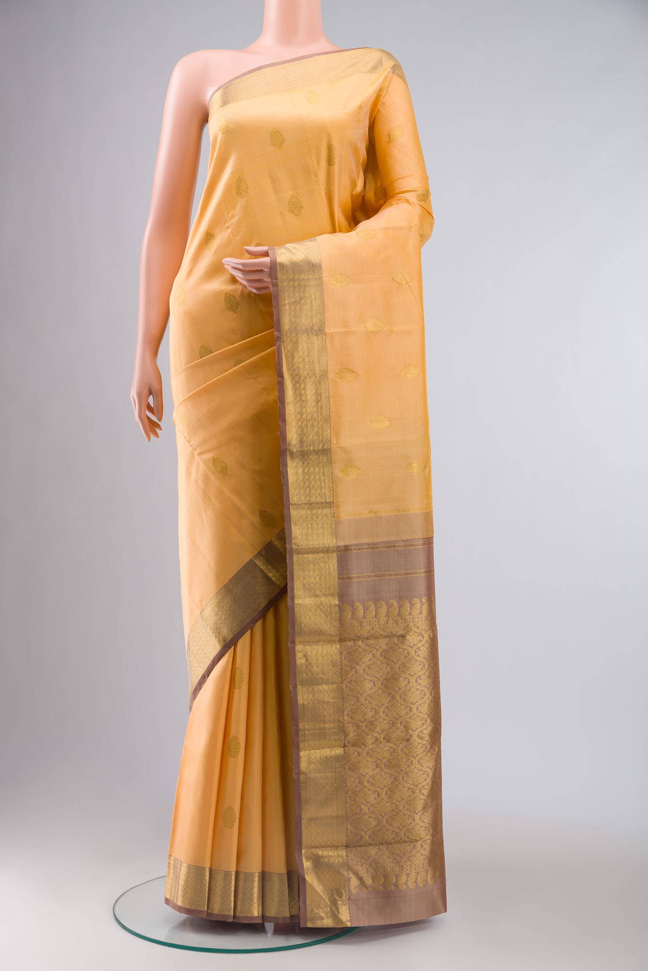 Yellow Kanchipuram Silk Saree