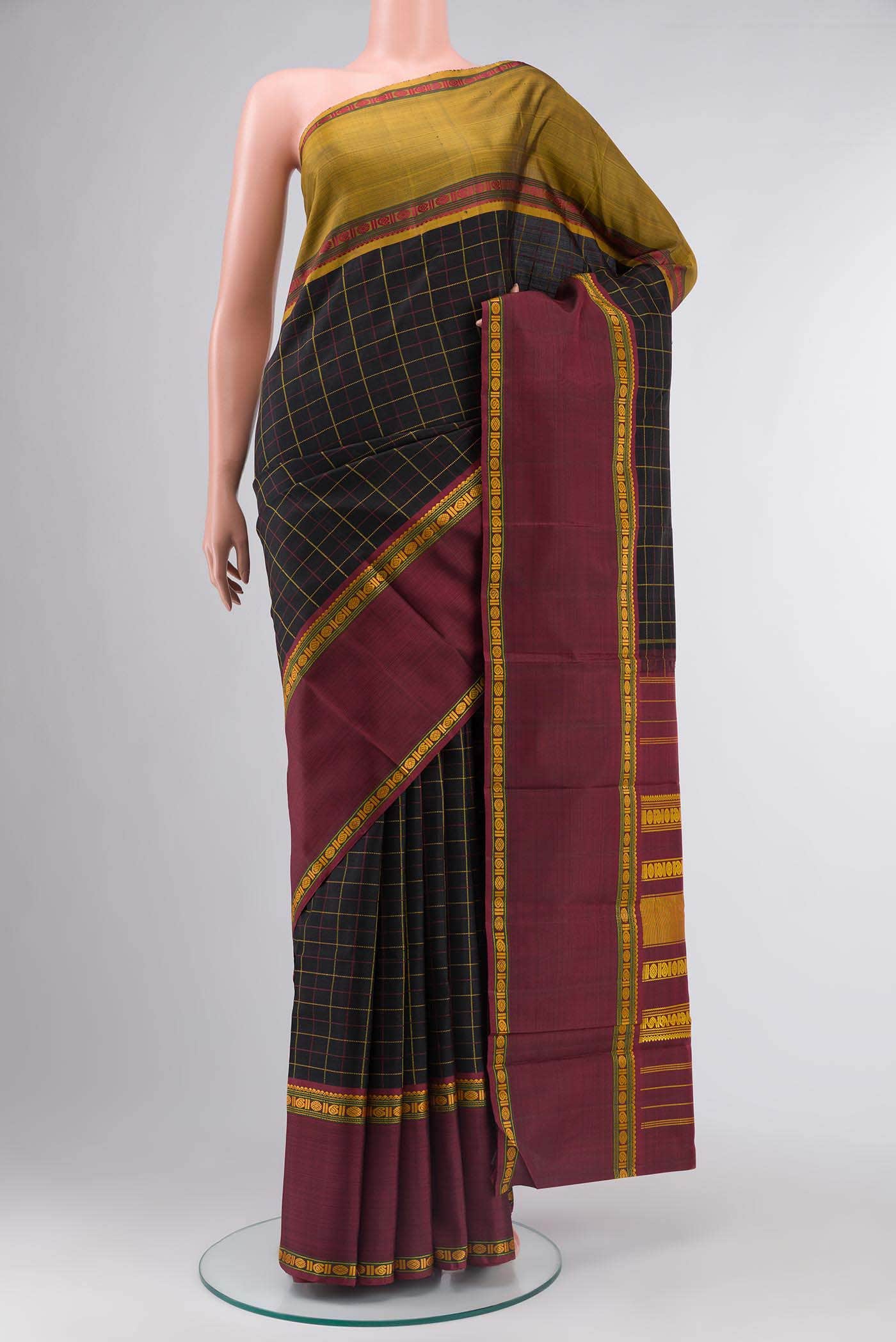 Black Kanchipuram Silk Saree