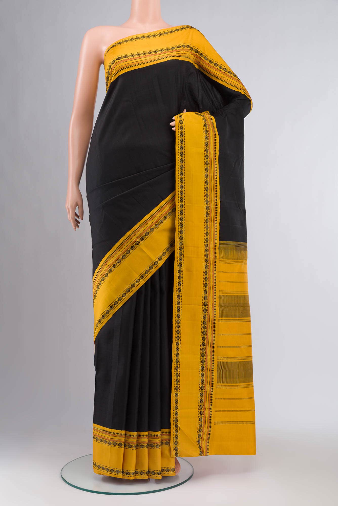 Black Kanchipuram Silk Saree