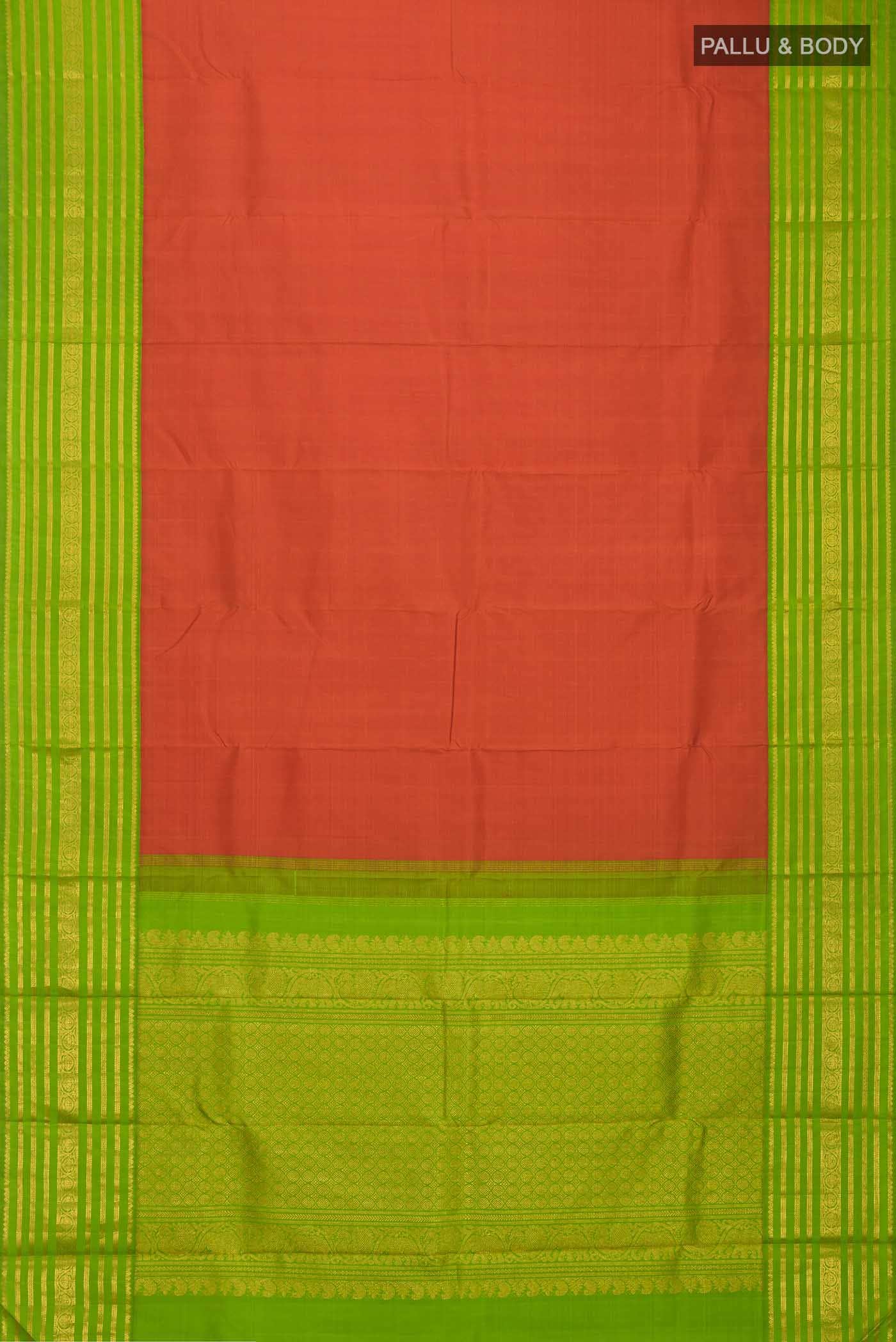 Rust Kanchipuram Silk Saree
