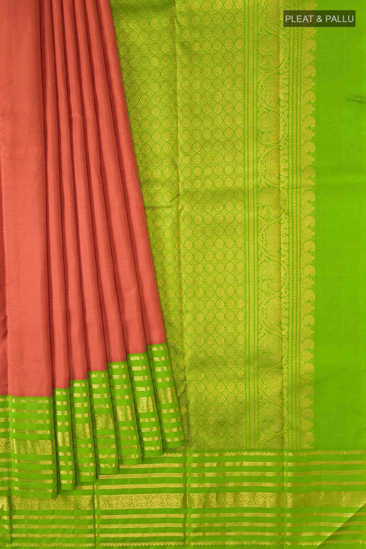 Rust Kanjivaram Silk Saree