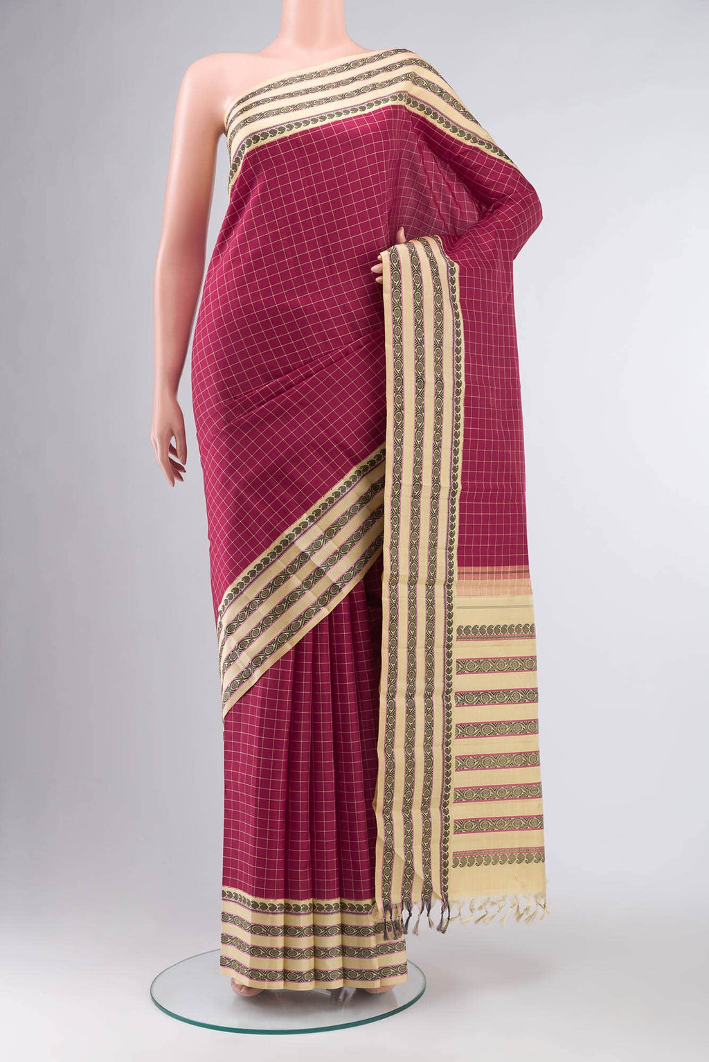 Maroon Kanchipuram Silk Saree