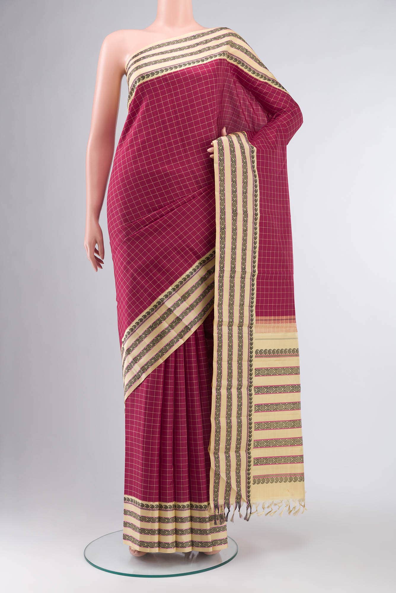 Maroon Kanchipuram Silk Saree