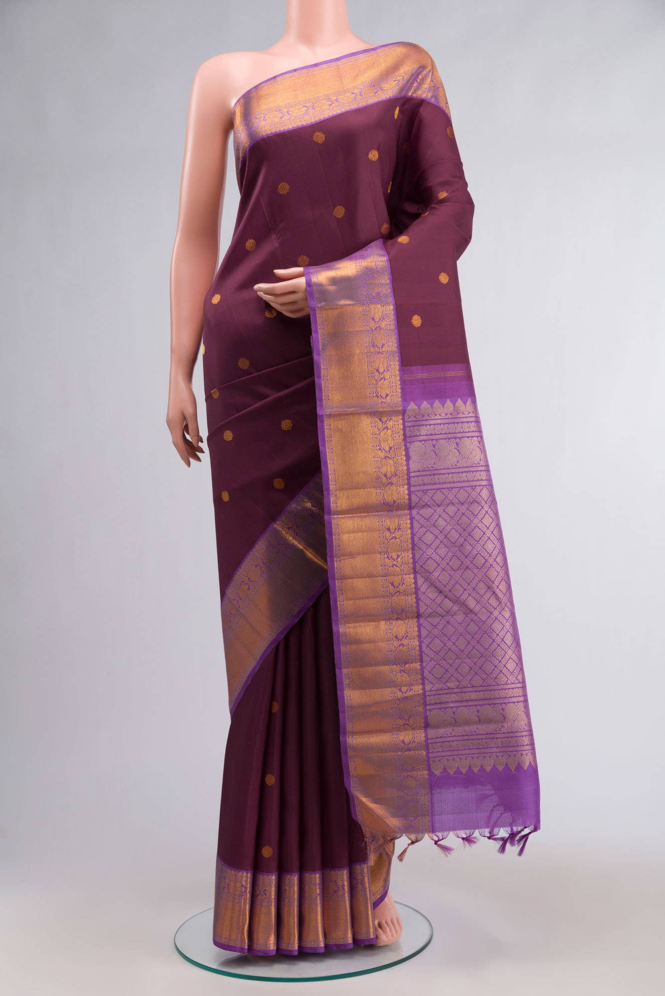 Maroon Kanchipuram Silk Saree