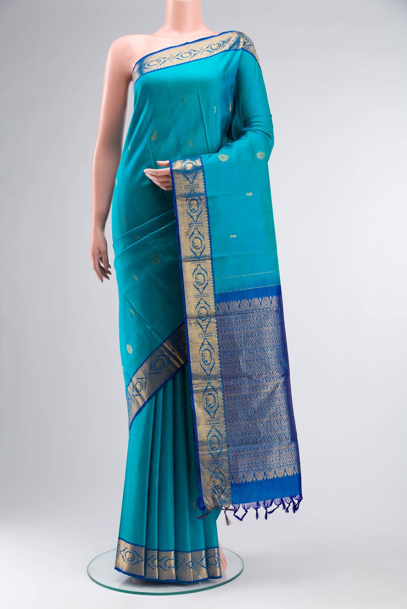 Blue Kanchipuram Silk Saree