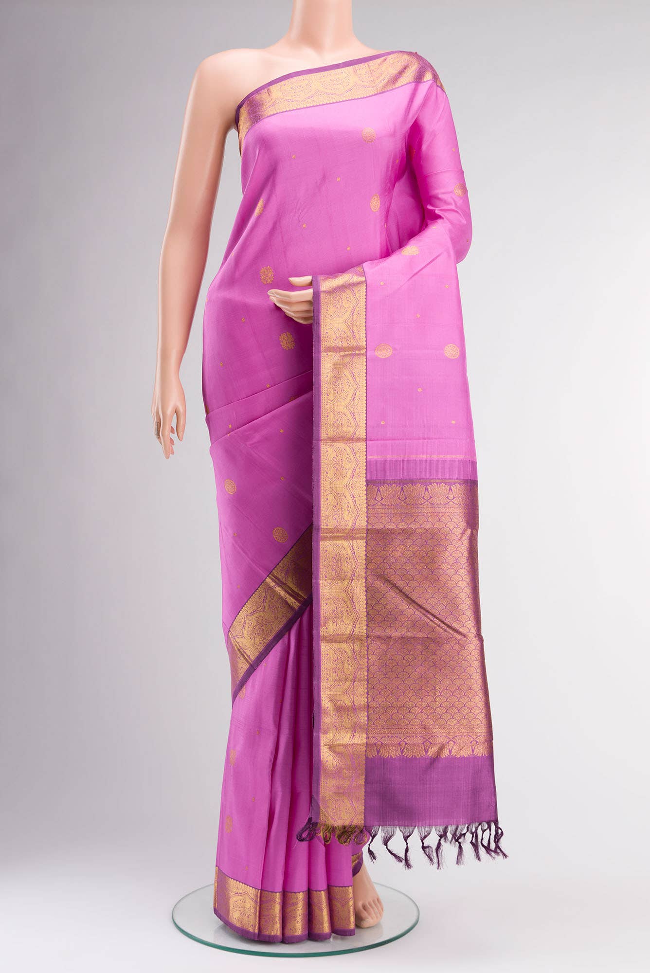 Pink Kanchipuram Silk Saree