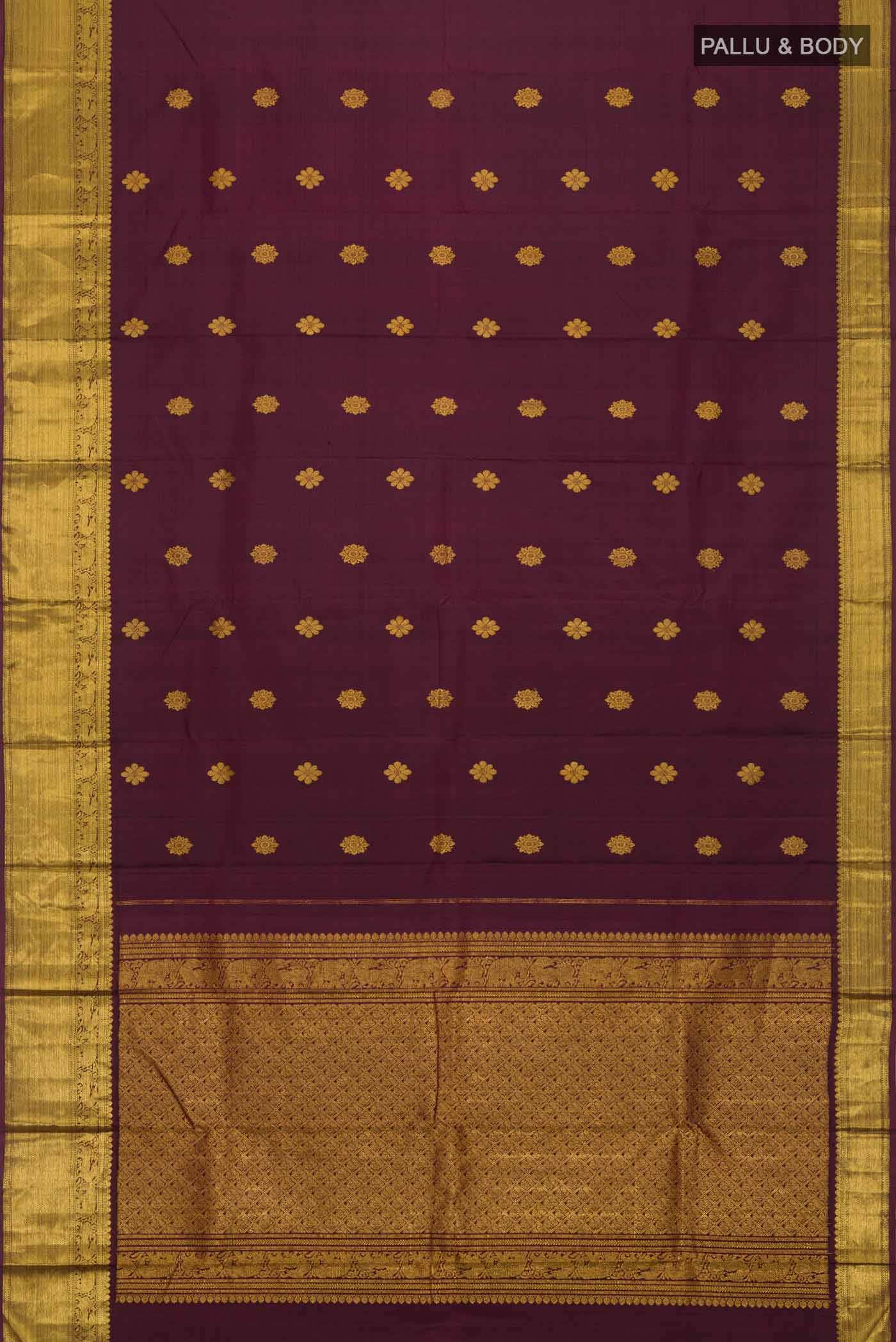 Maroon Kanchipuram Silk Saree