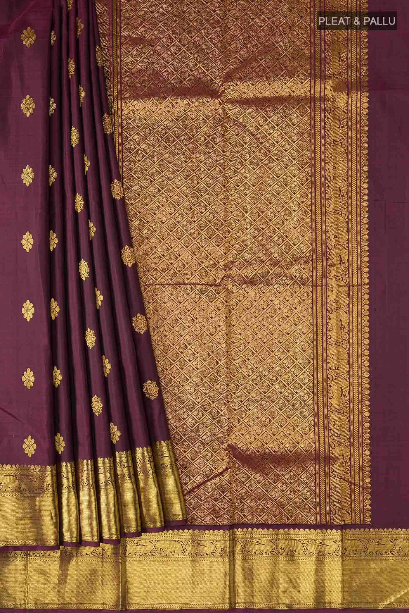 Maroon Kanchipuram Silk Saree
