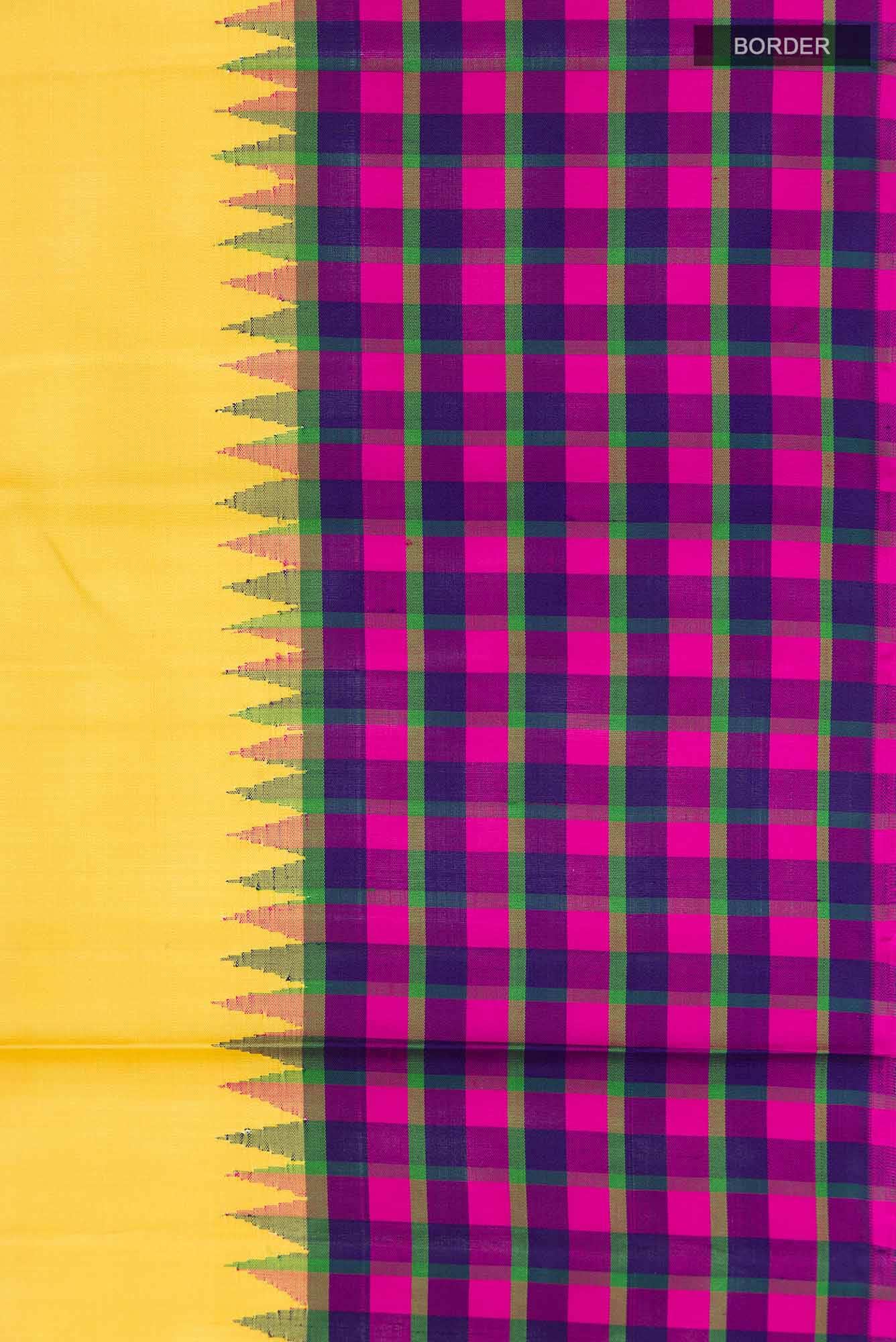 Yellow Kanchipuram Silk Saree
