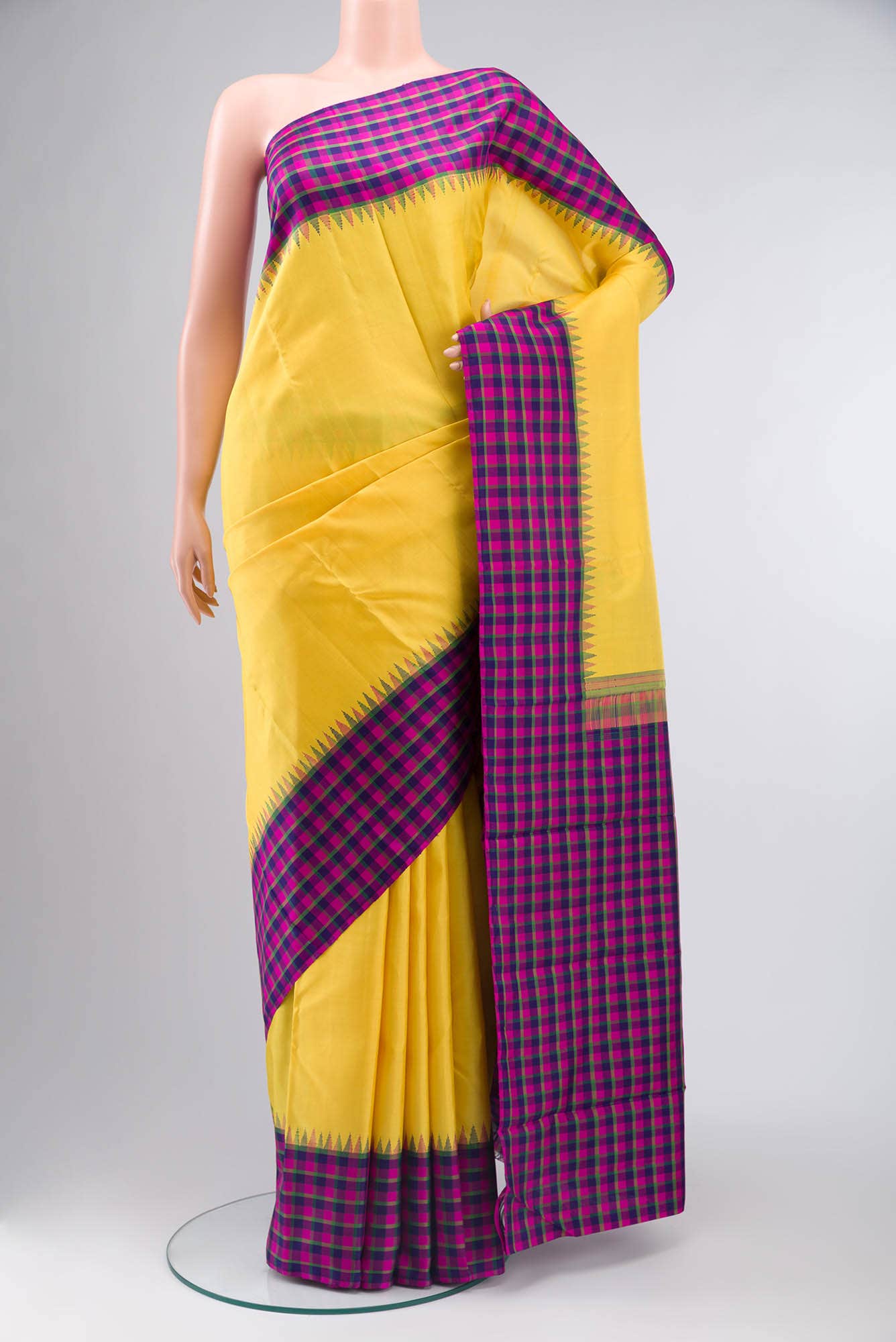 Yellow Kanchipuram Silk Saree