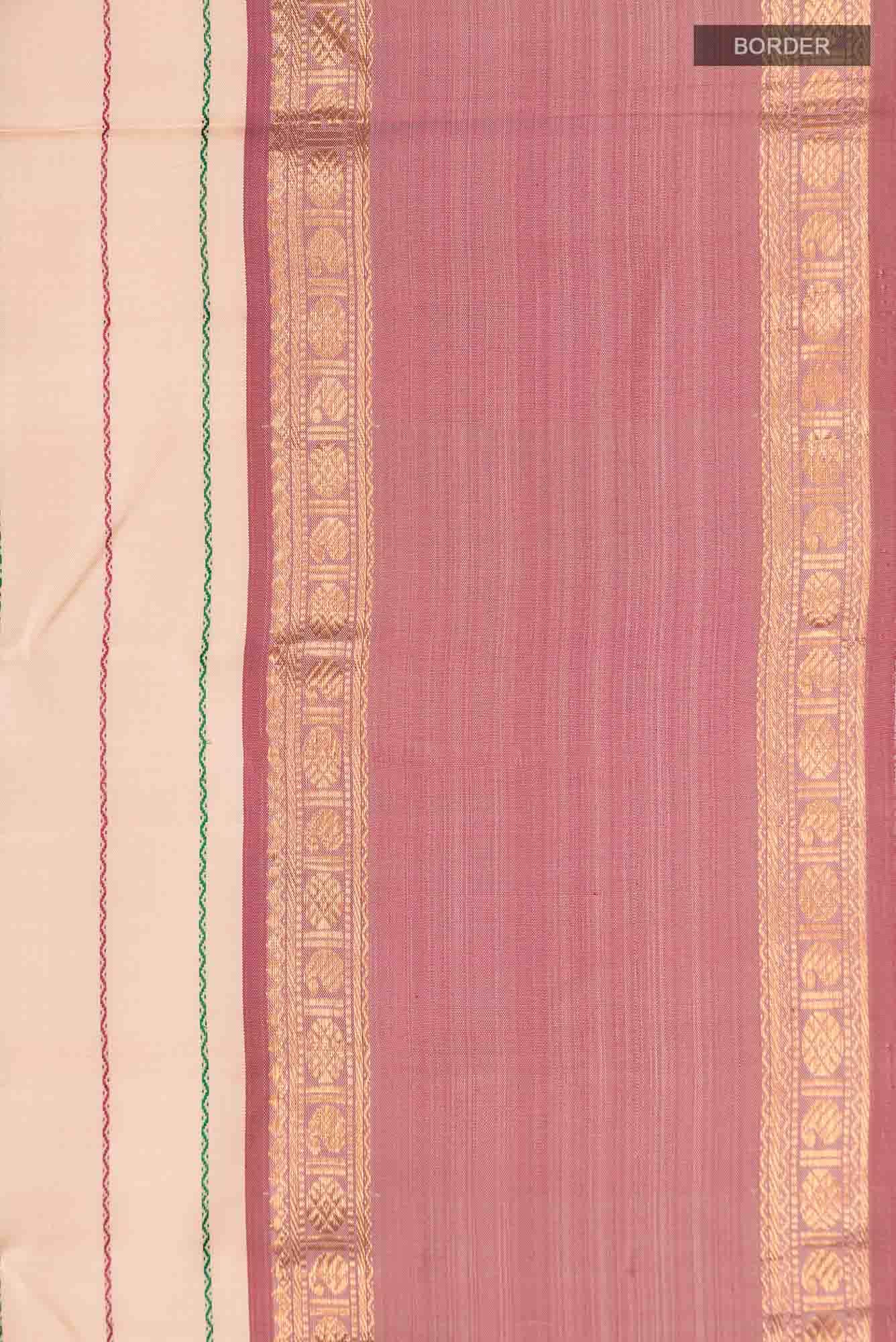Beige Kanchipuram Silk Saree