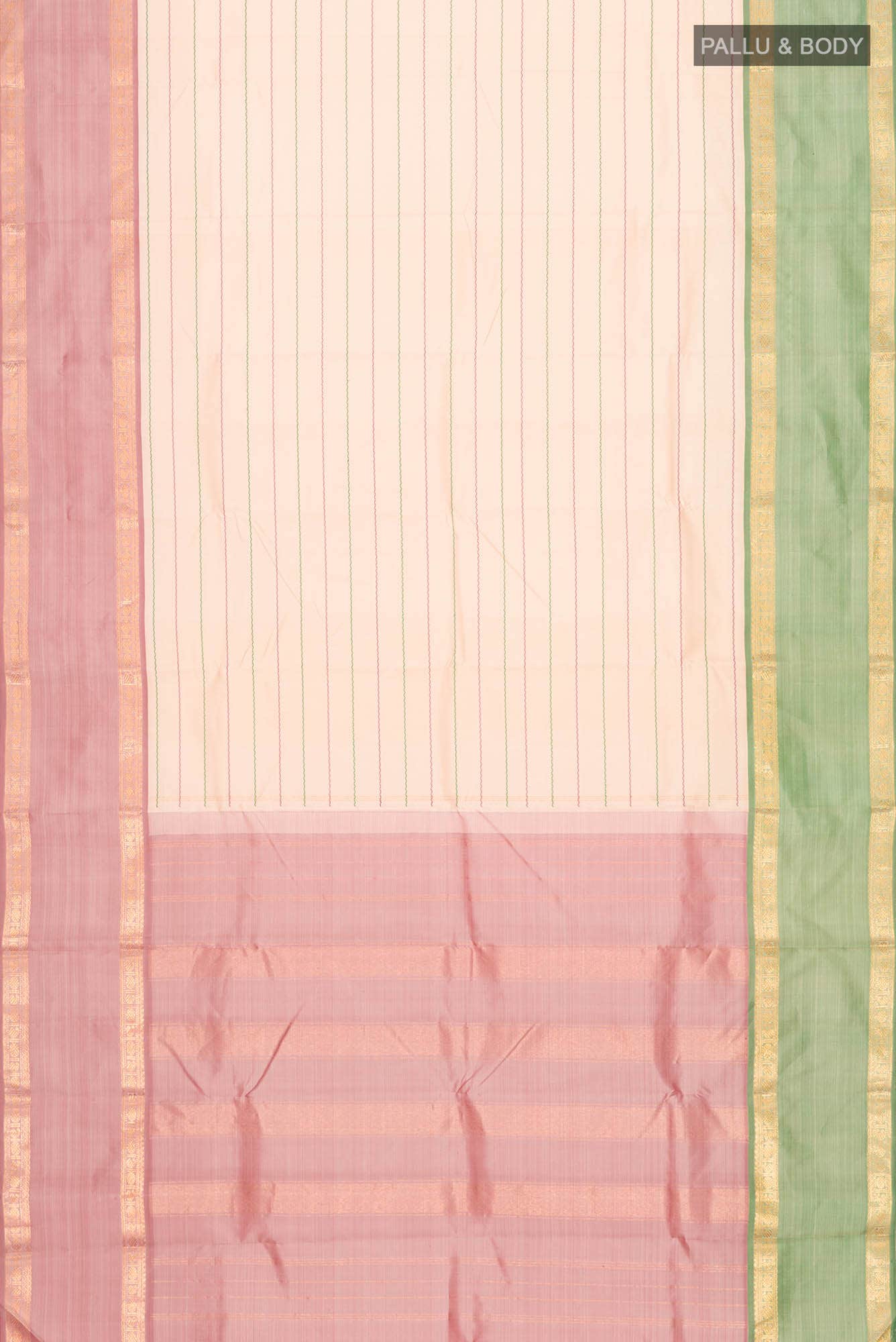 Beige Kanchipuram Silk Saree