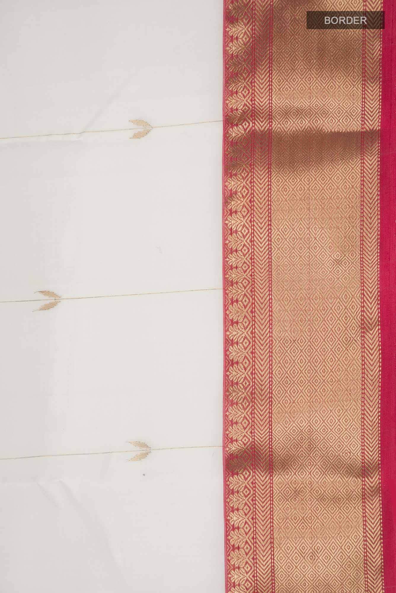 White Chanderi Silk Saree