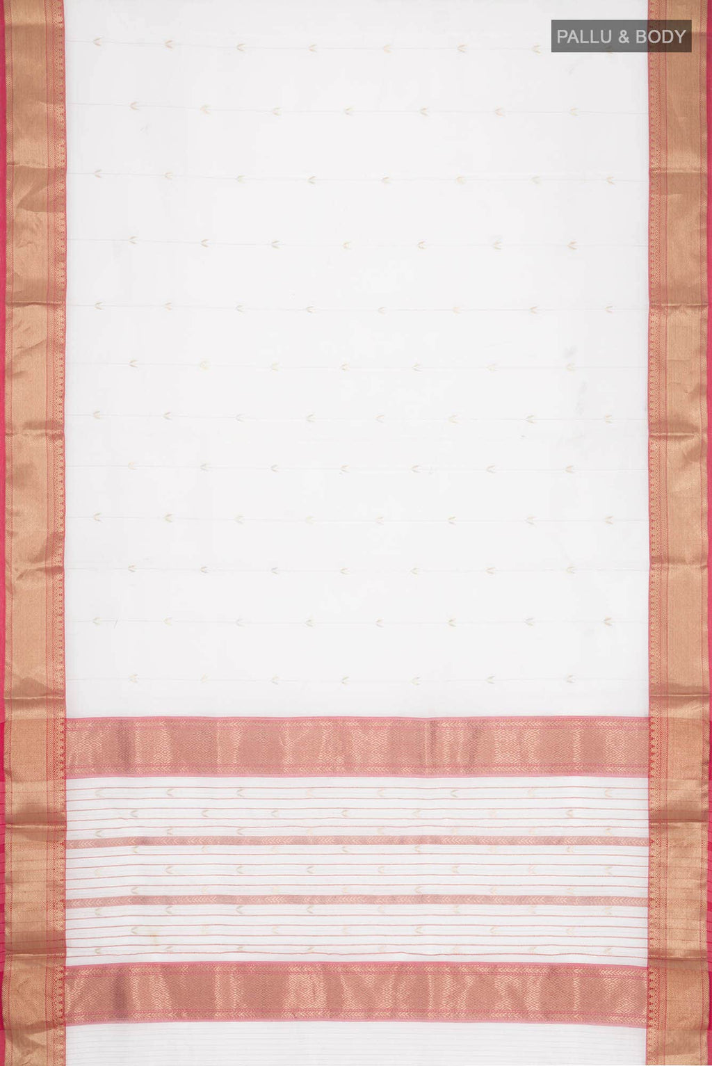 White Chanderi Silk Saree