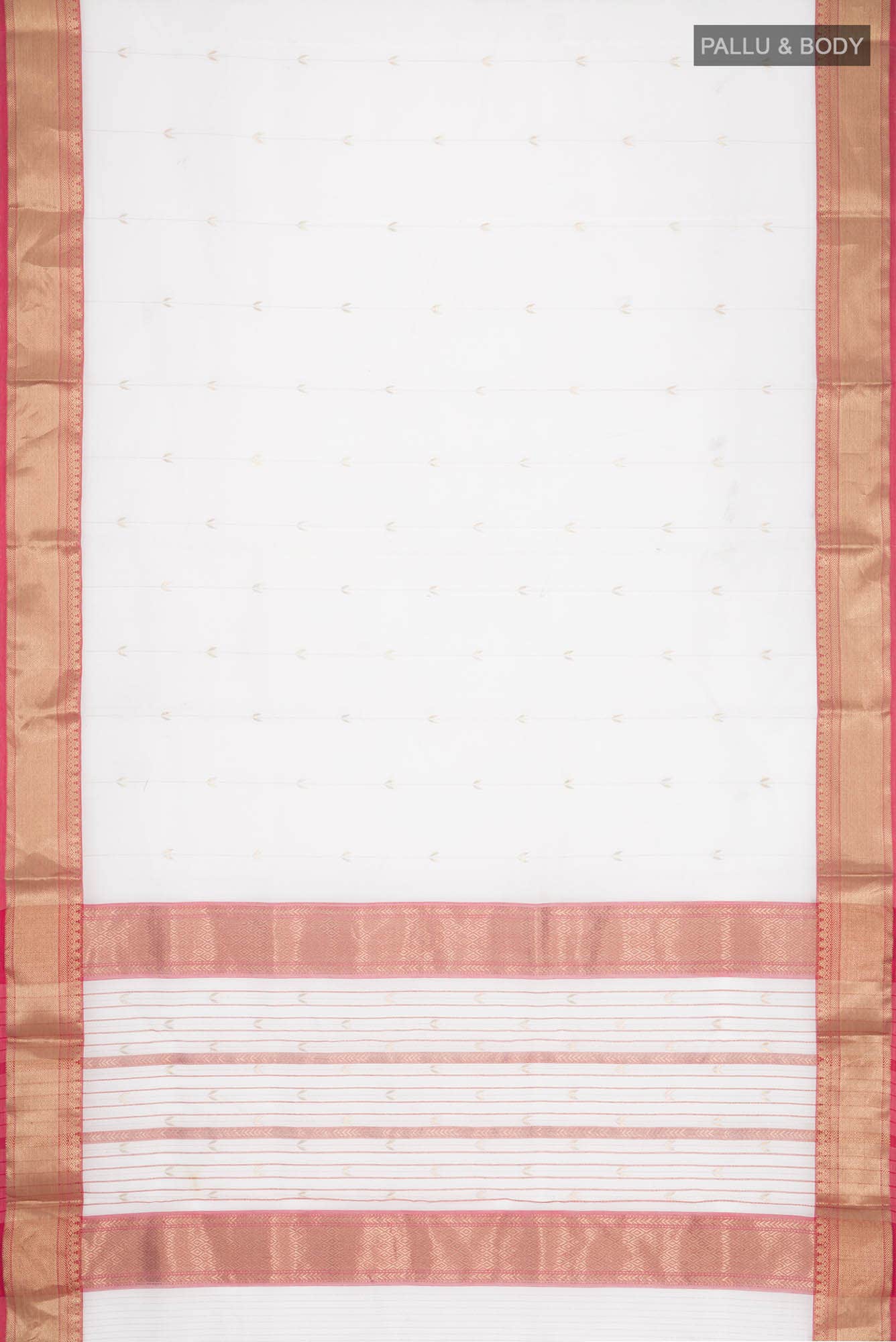 White Chanderi Silk Saree