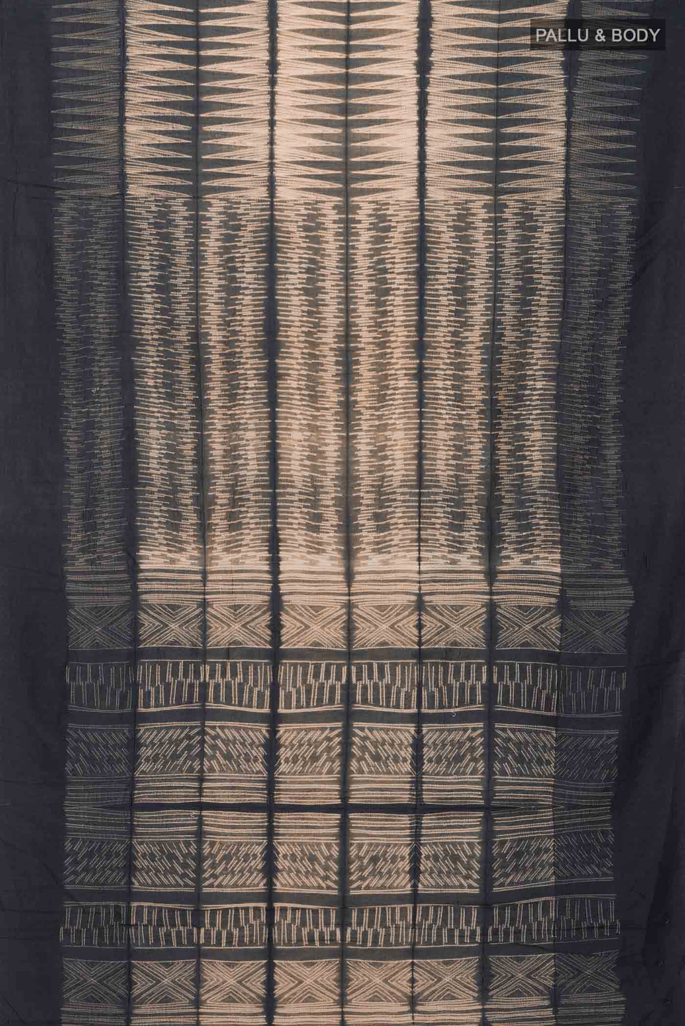 Grey Bhagalpuri Tussar Silk Saree