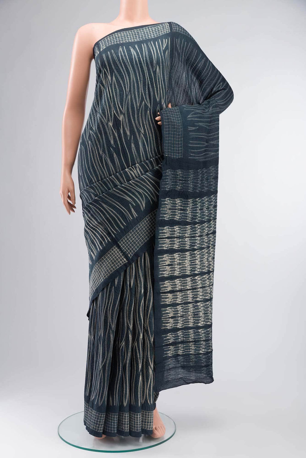 Blue Bhagalpuri Tussar Silk Saree
