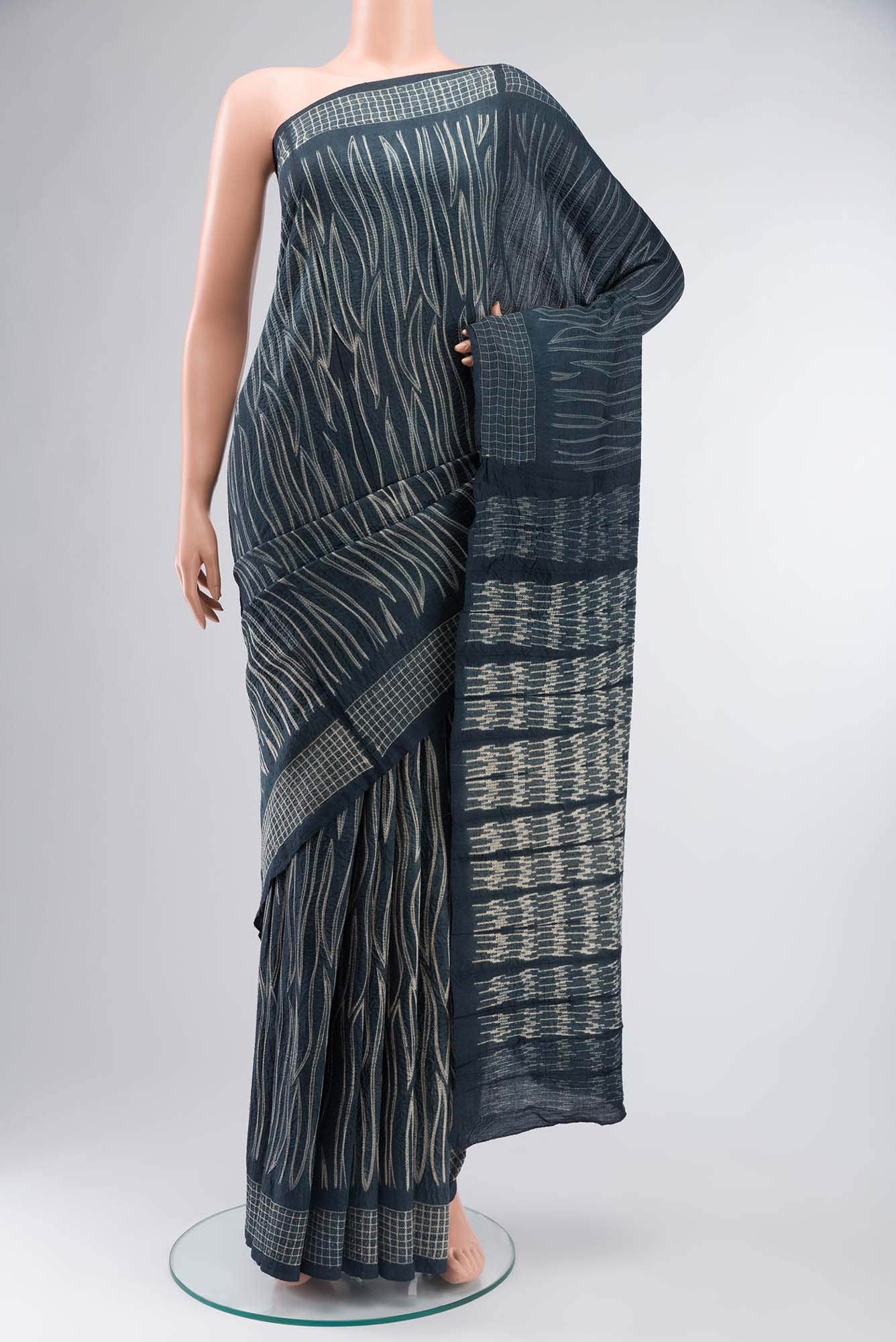 Blue Bhagalpuri Tussar Silk Saree