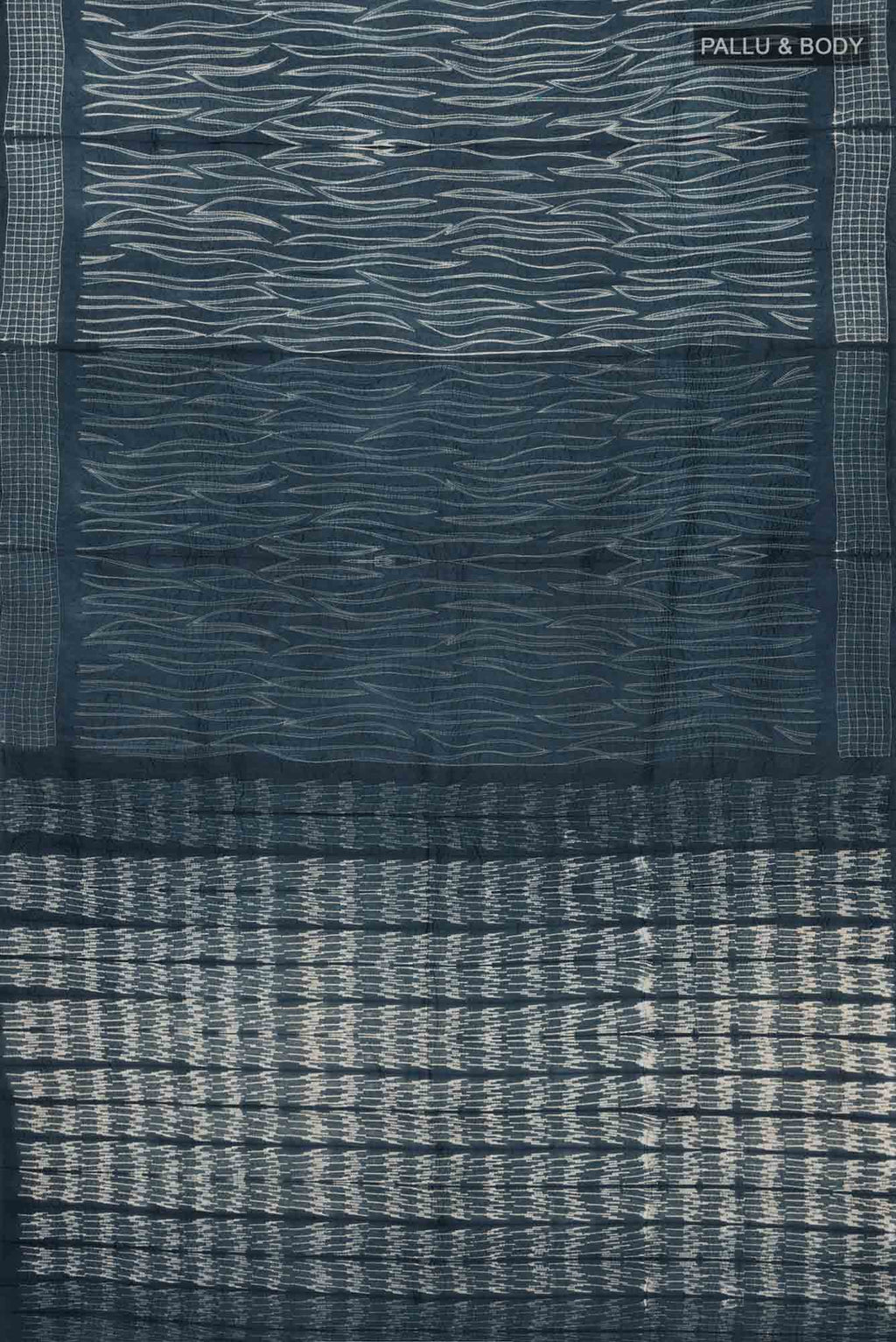 Blue Bhagalpuri Tussar Silk Saree