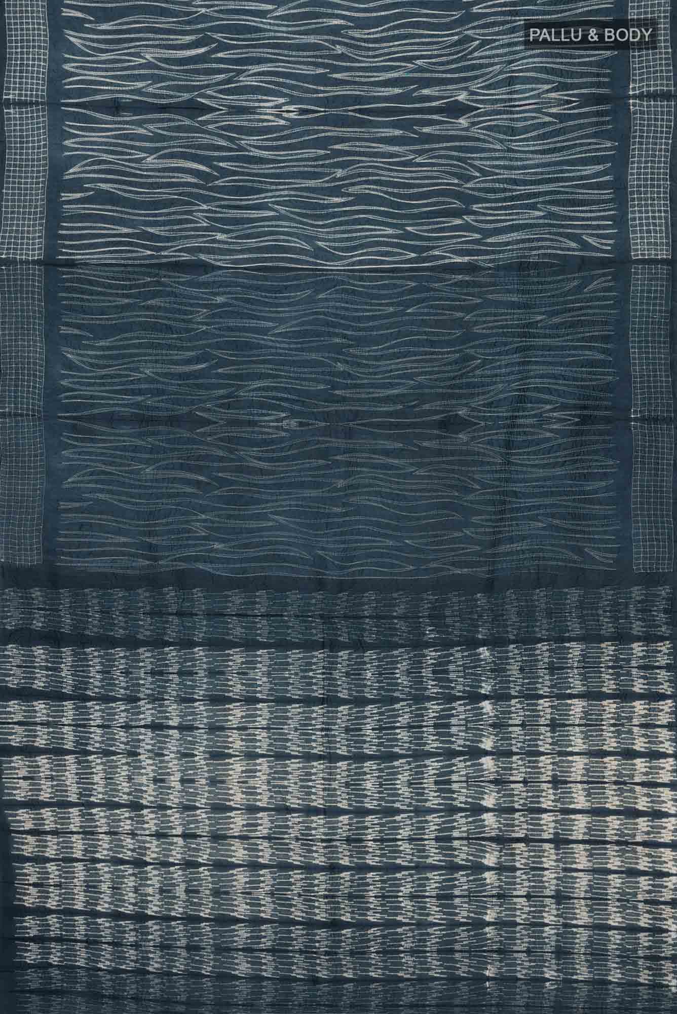 Blue Bhagalpuri Tussar Silk Saree