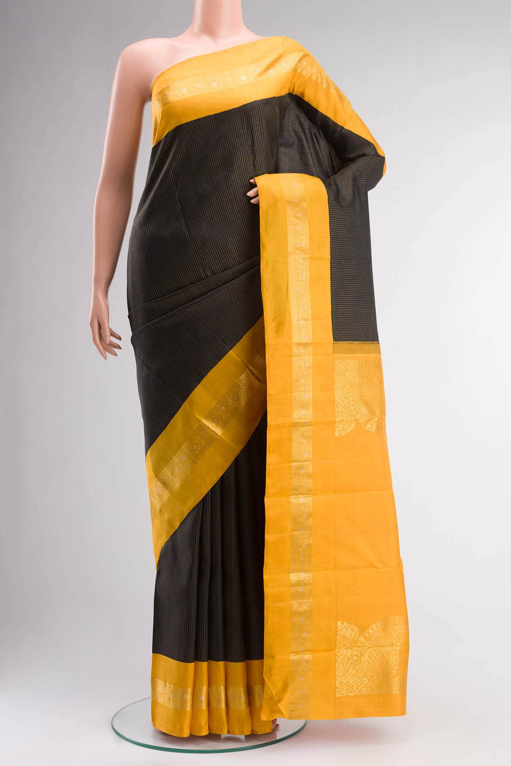 Black Kanchipuram Silk Saree