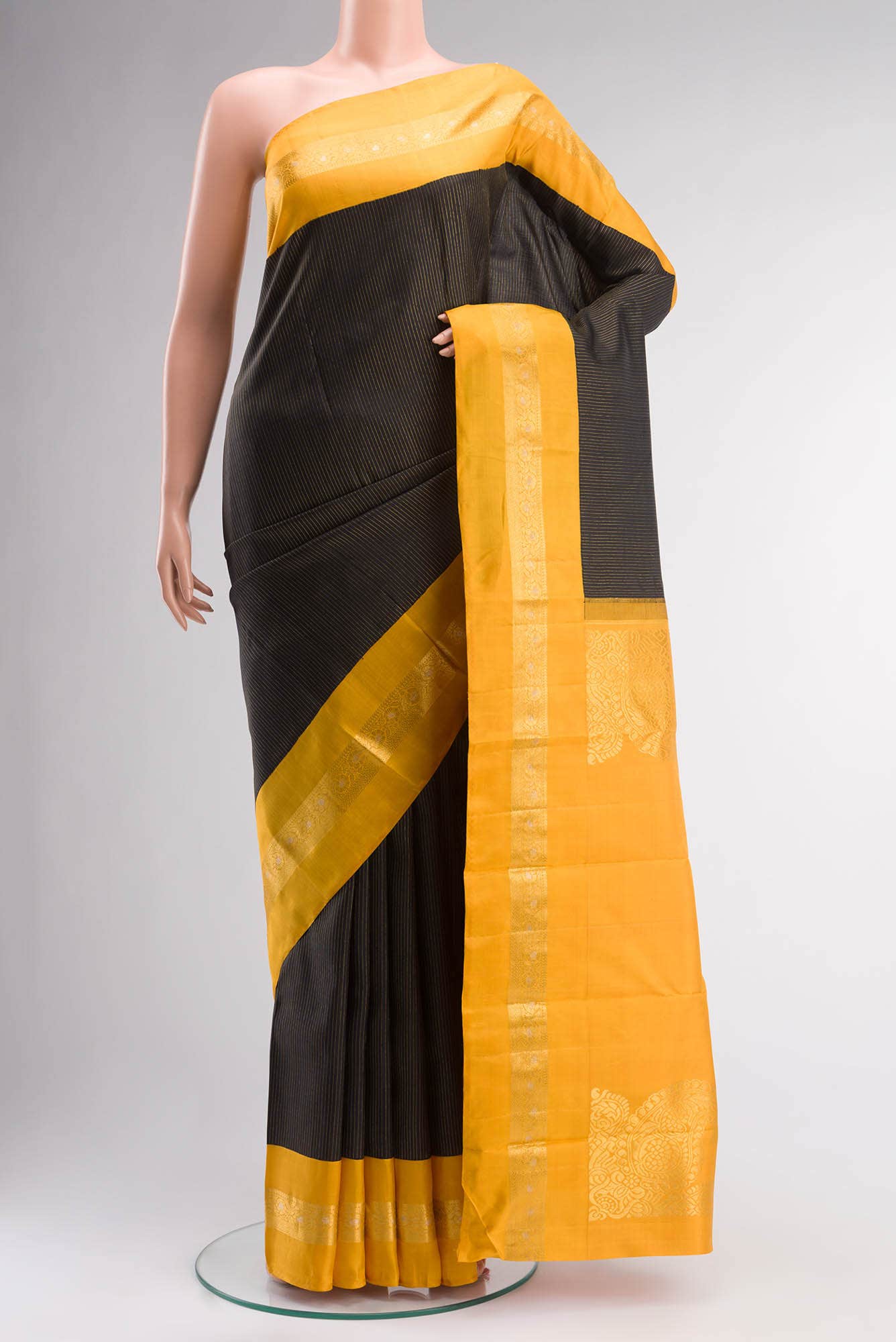 Black Kanchipuram Silk Saree