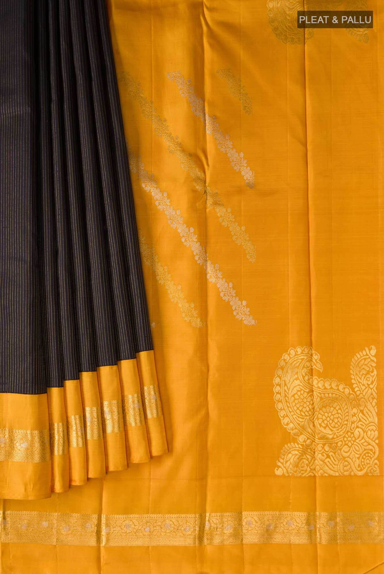 Black Kanchipuram Silk Saree