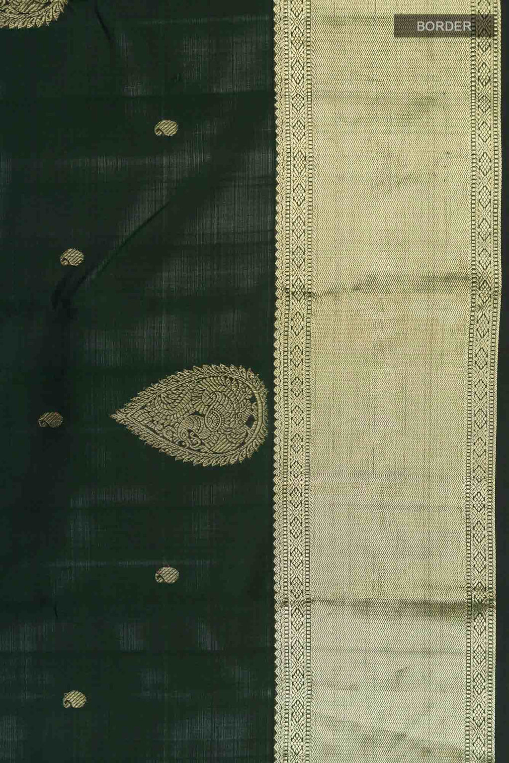Bottle Green Kanchipuram Silk Saree