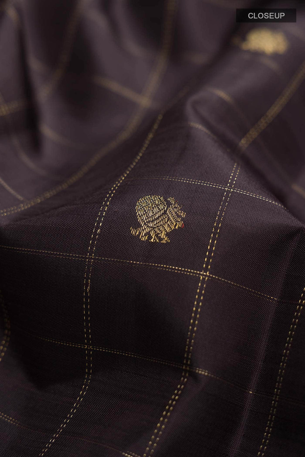 Brown Kanchipuram Silk Saree