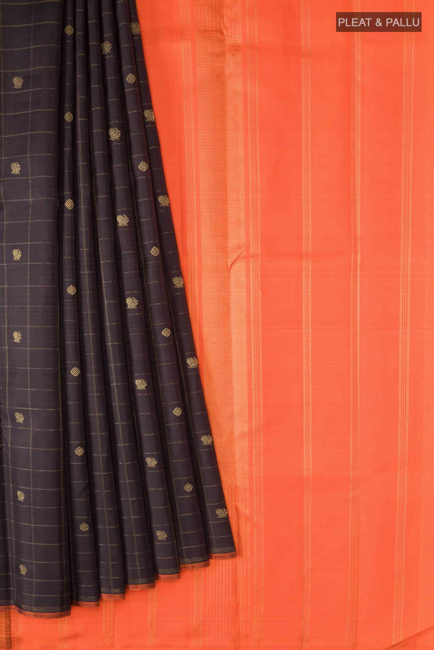 Brown Kanchipuram Silk Saree