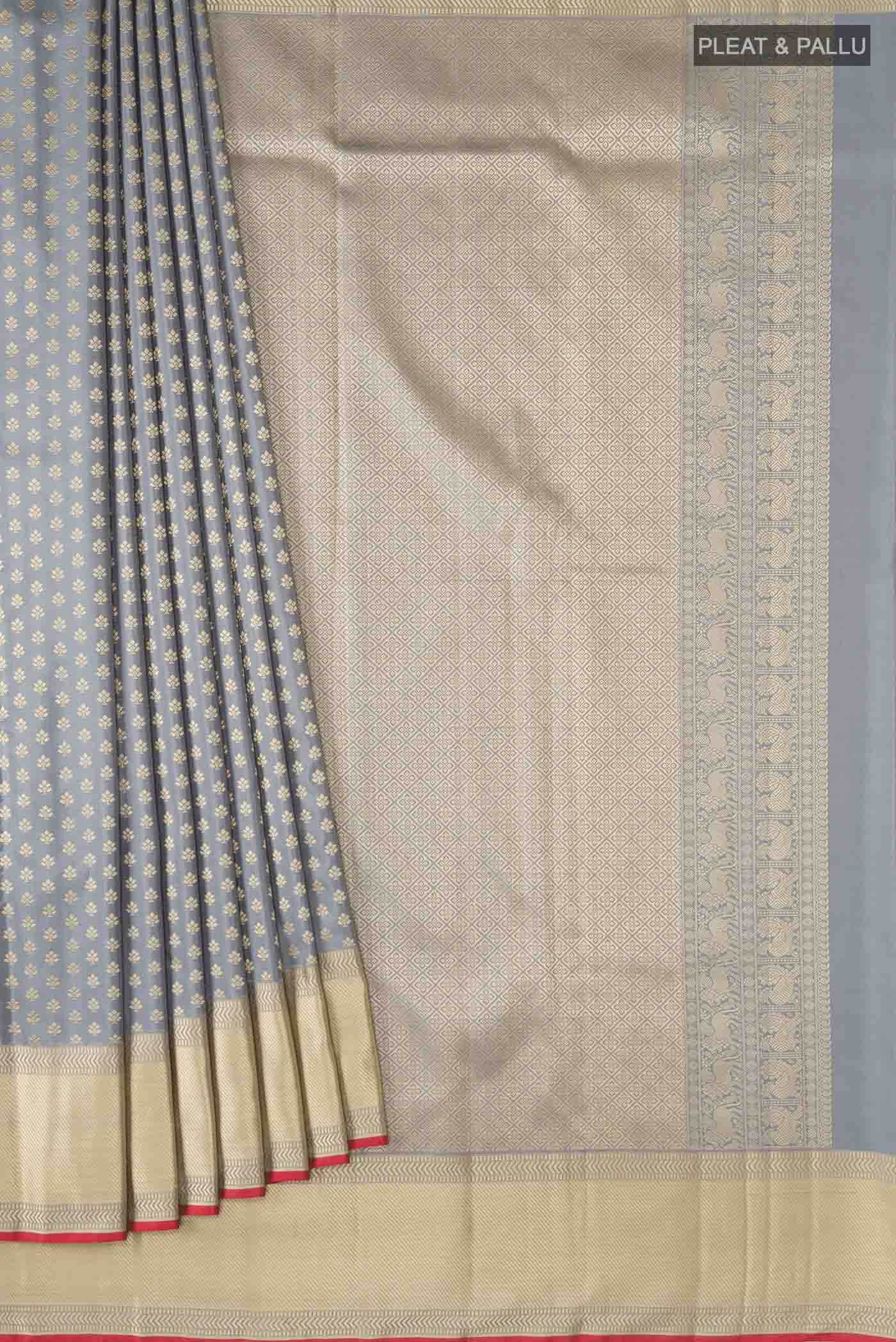 Grey Kanchipuram Silk Saree