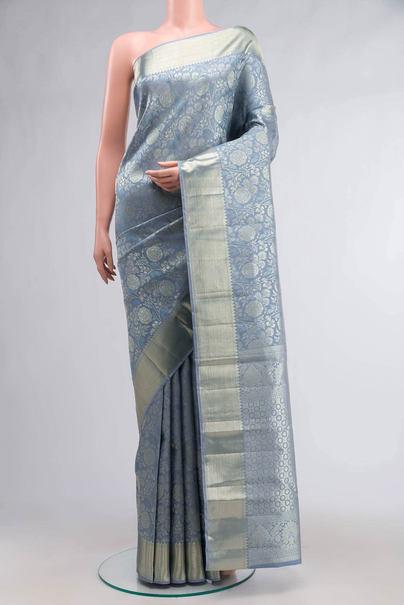 Blue Kanchipuram Silk Saree