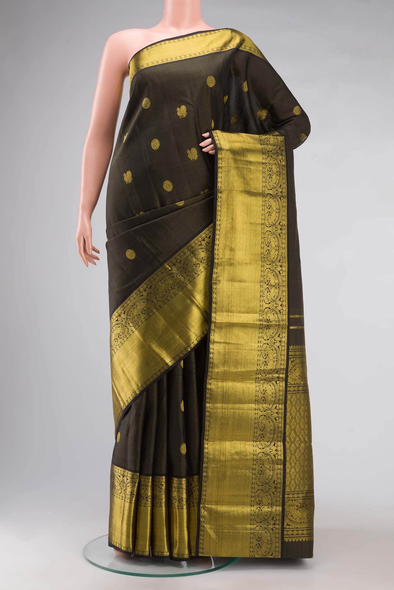 Black Kanchipuram Silk Saree