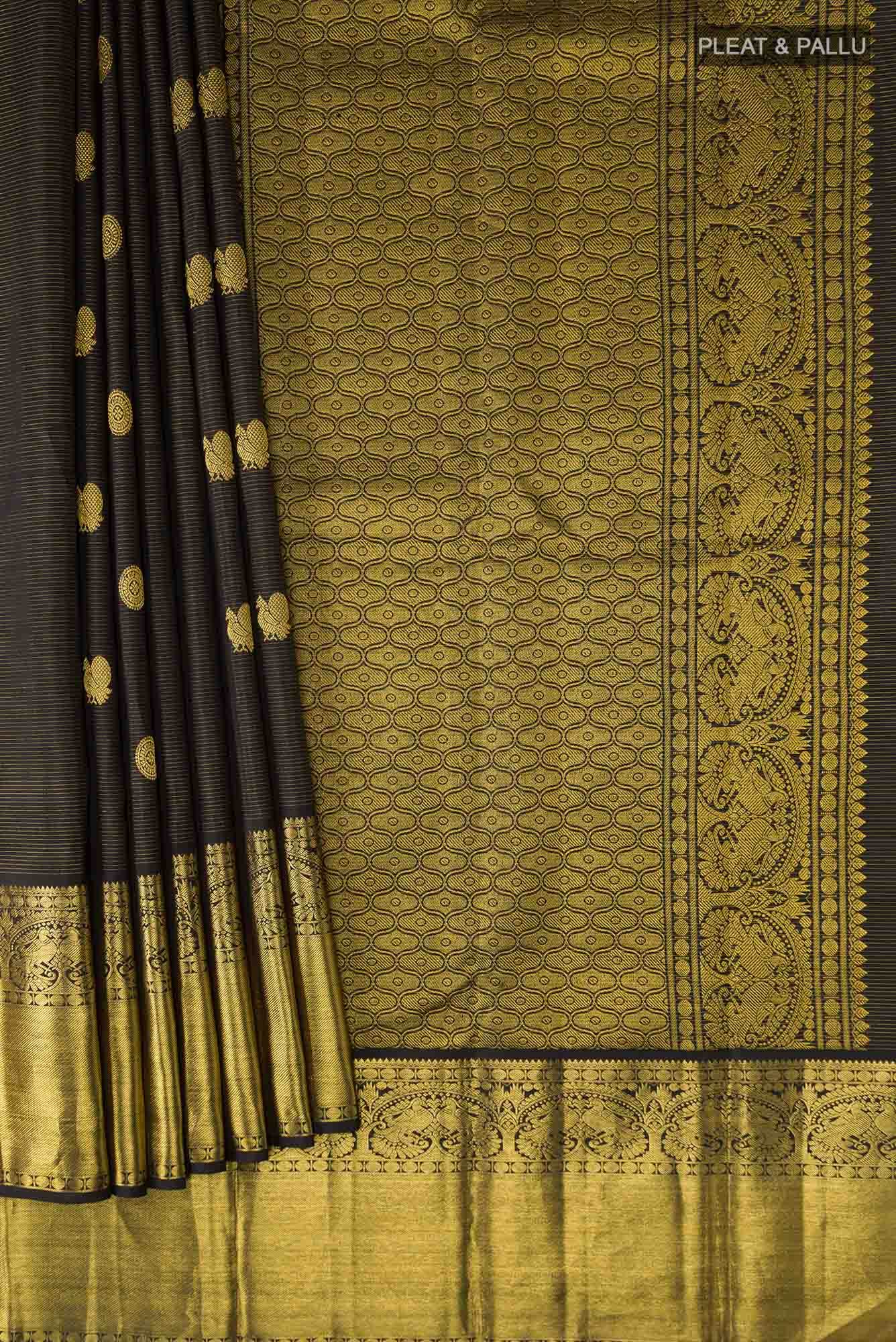 Black Kanchipuram Silk Saree