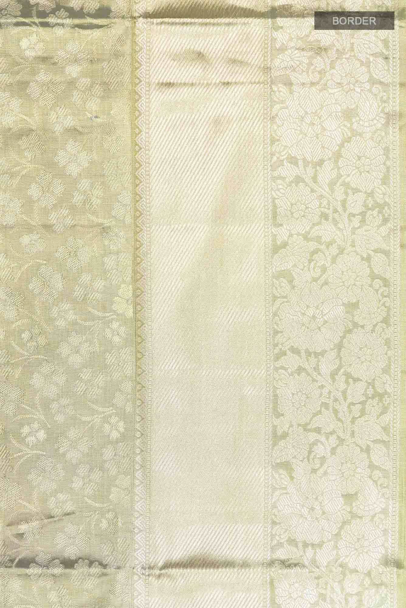 Green with Gold Dual Tone Kanchipuram Tissue Silk Saree