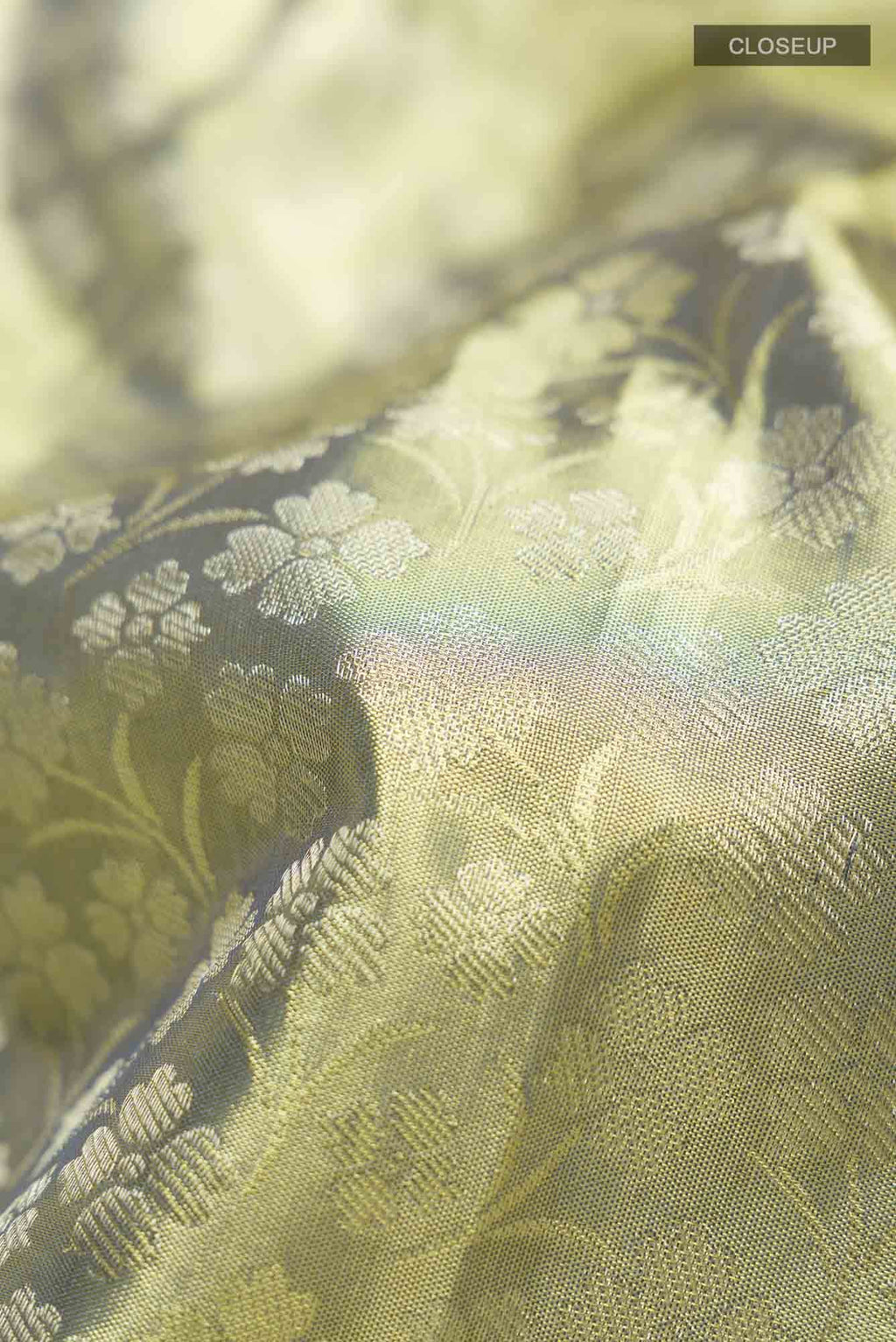 Green with Gold Dual Tone Kanchipuram Tissue Silk Saree